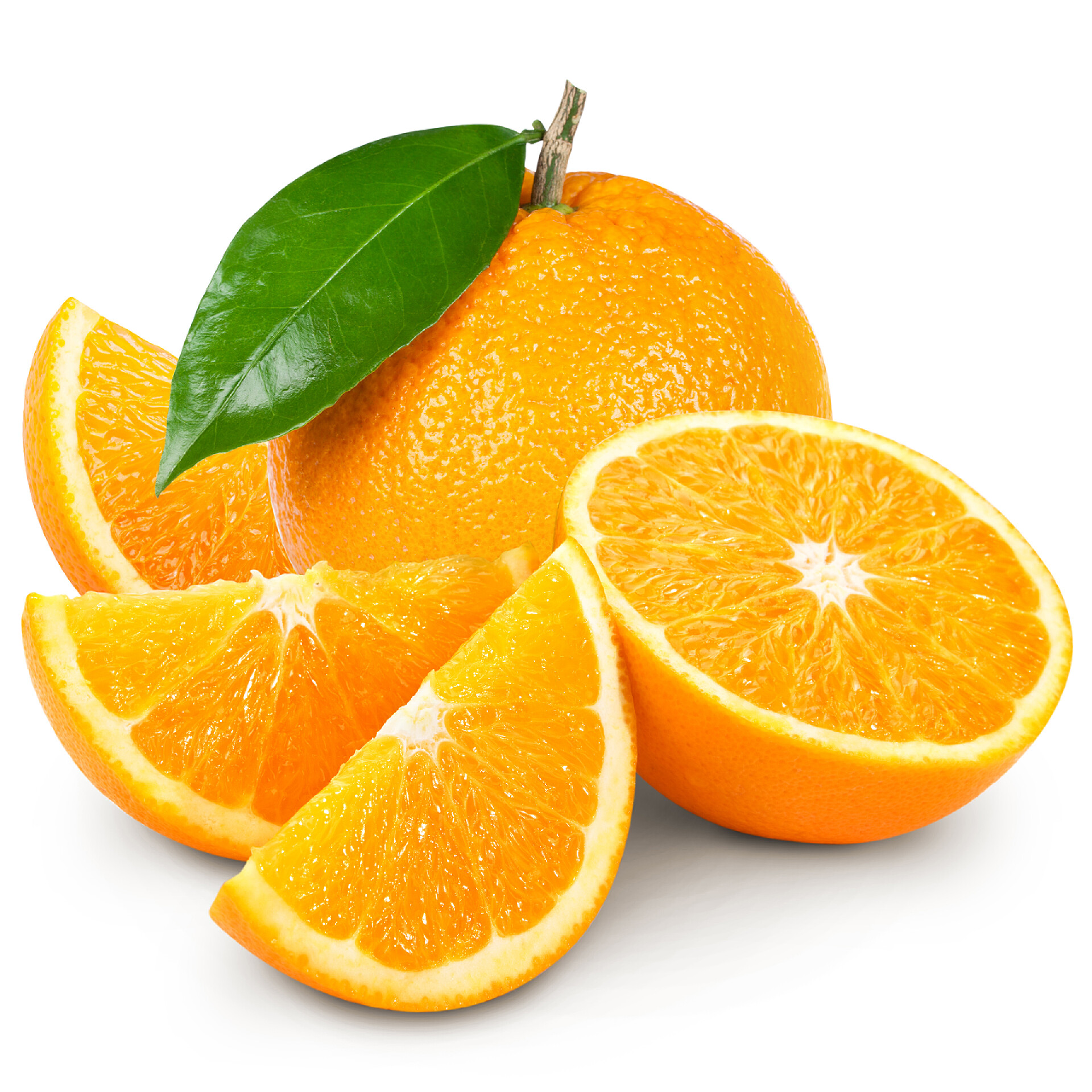 白色上的橙子水果