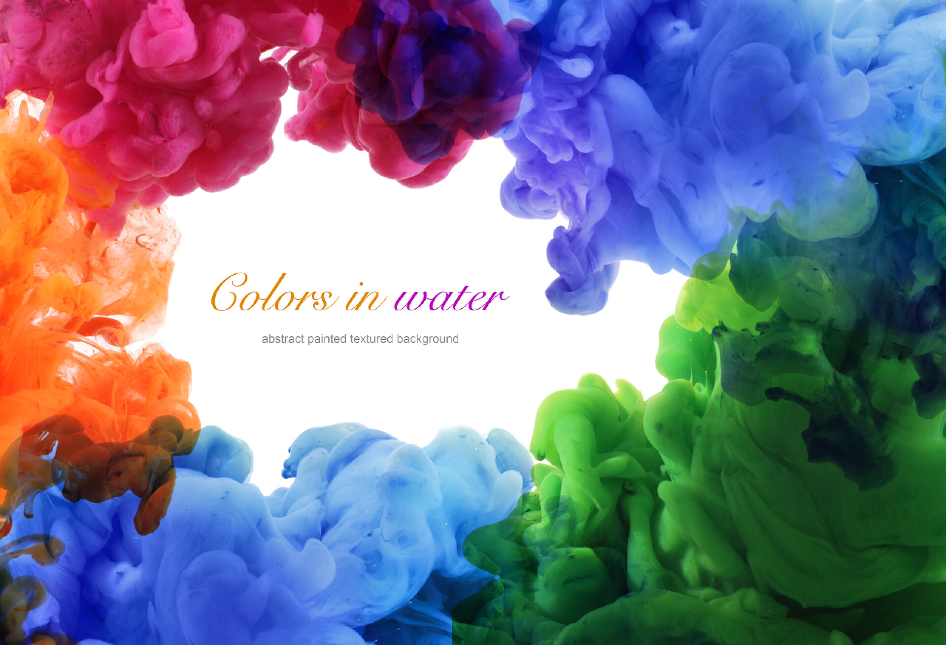 丙烯颜料在水中的渲染效果展示