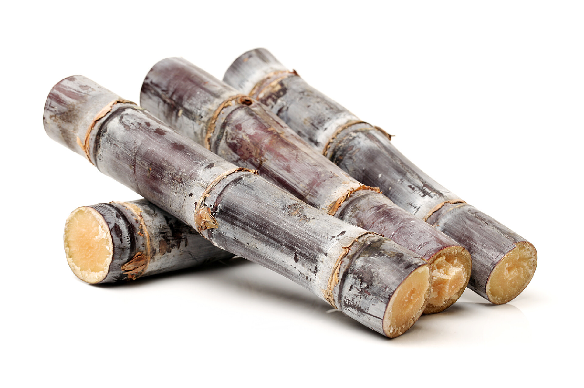 水果白色背景下的甘蔗