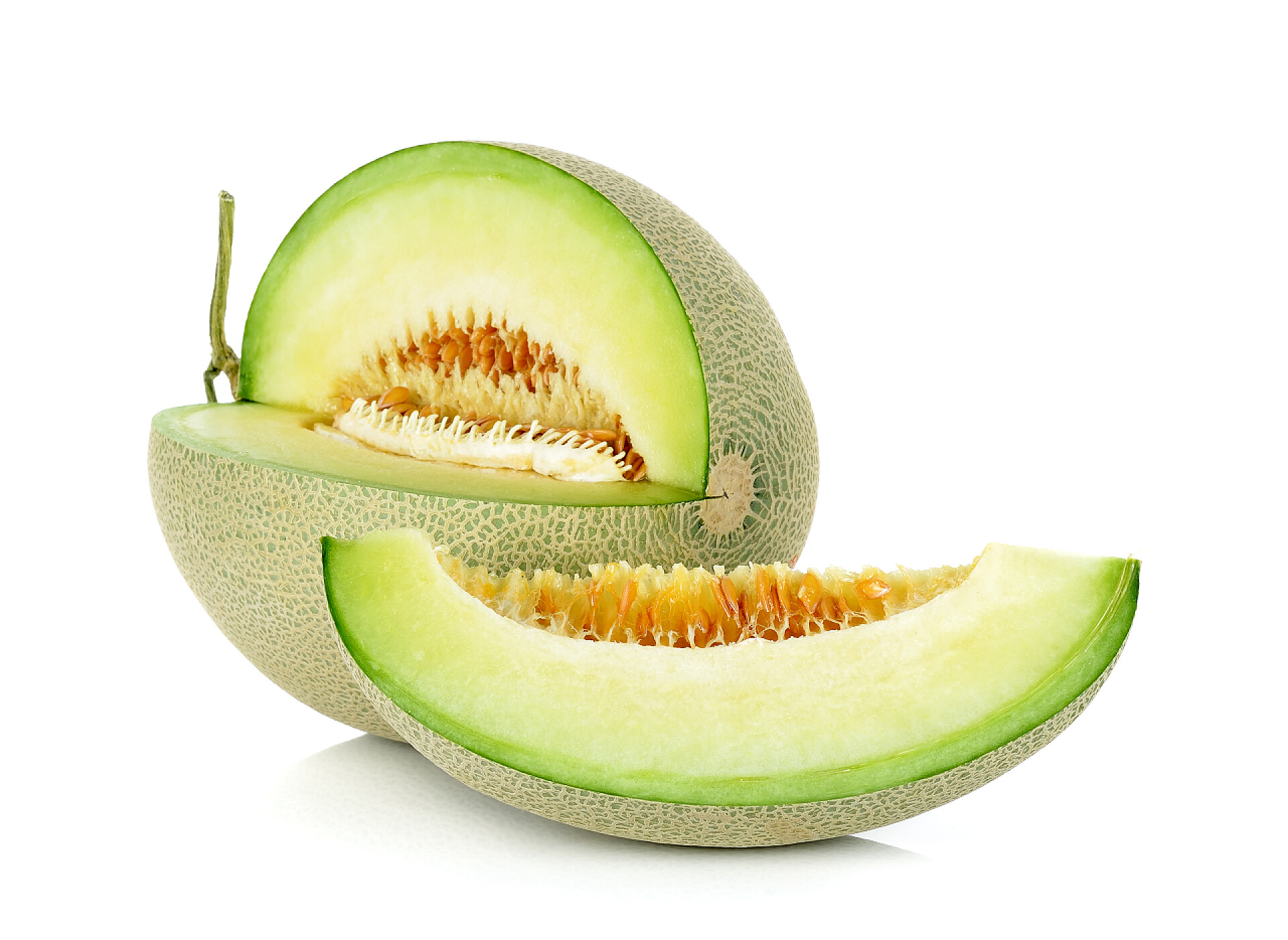 水果白色背景上的甜瓜