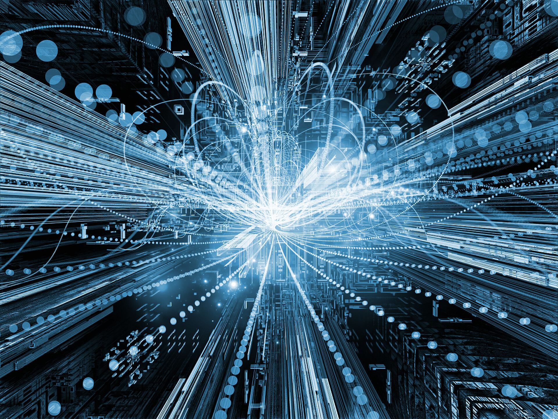 光和科学相关的元素为主题的的三个维空间背景科技技术系列的痕迹。平面构成的粒径，光和科学相关的元素为主题的现代技术的三个维空间中