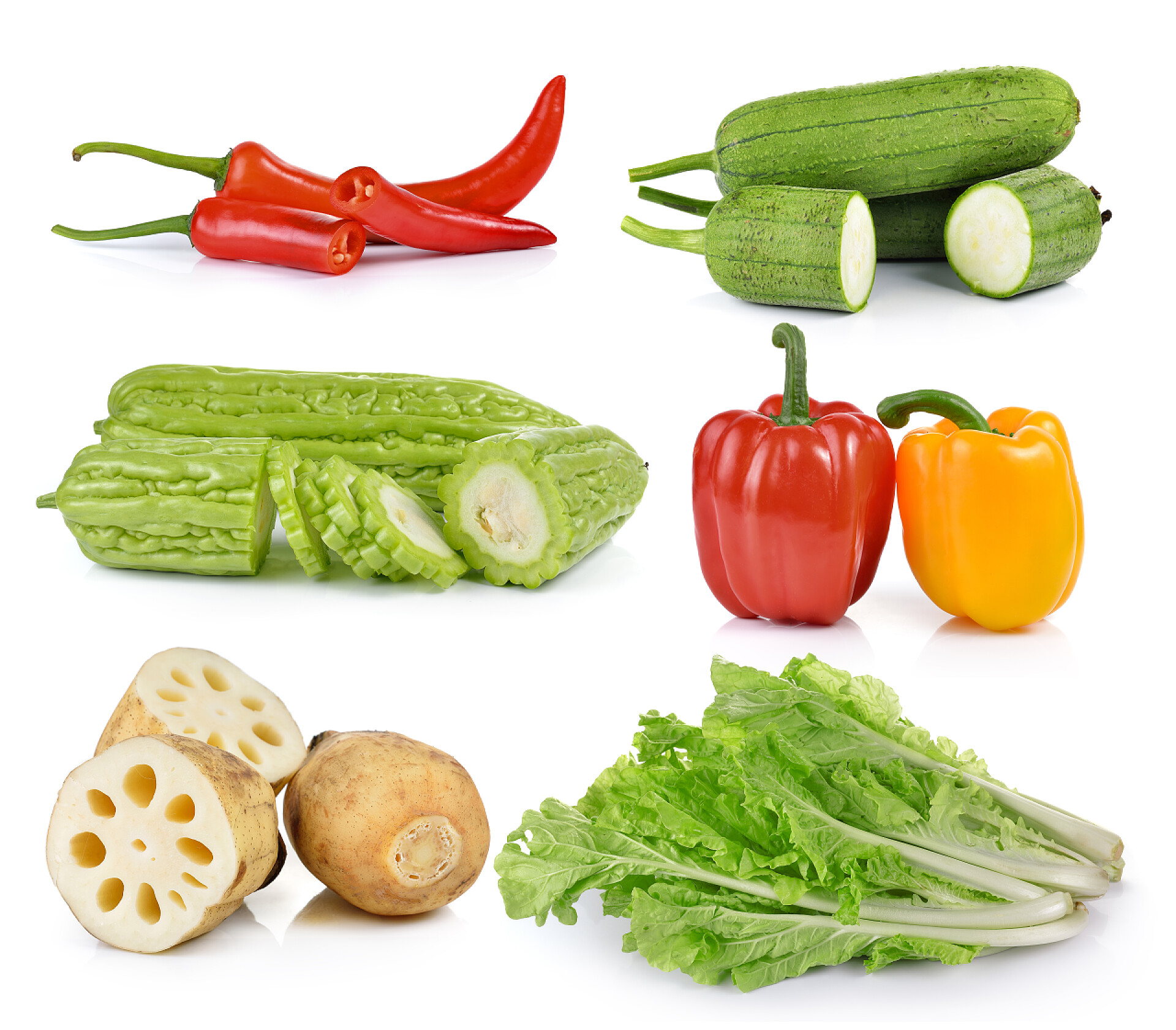 蔬菜在白色背景上