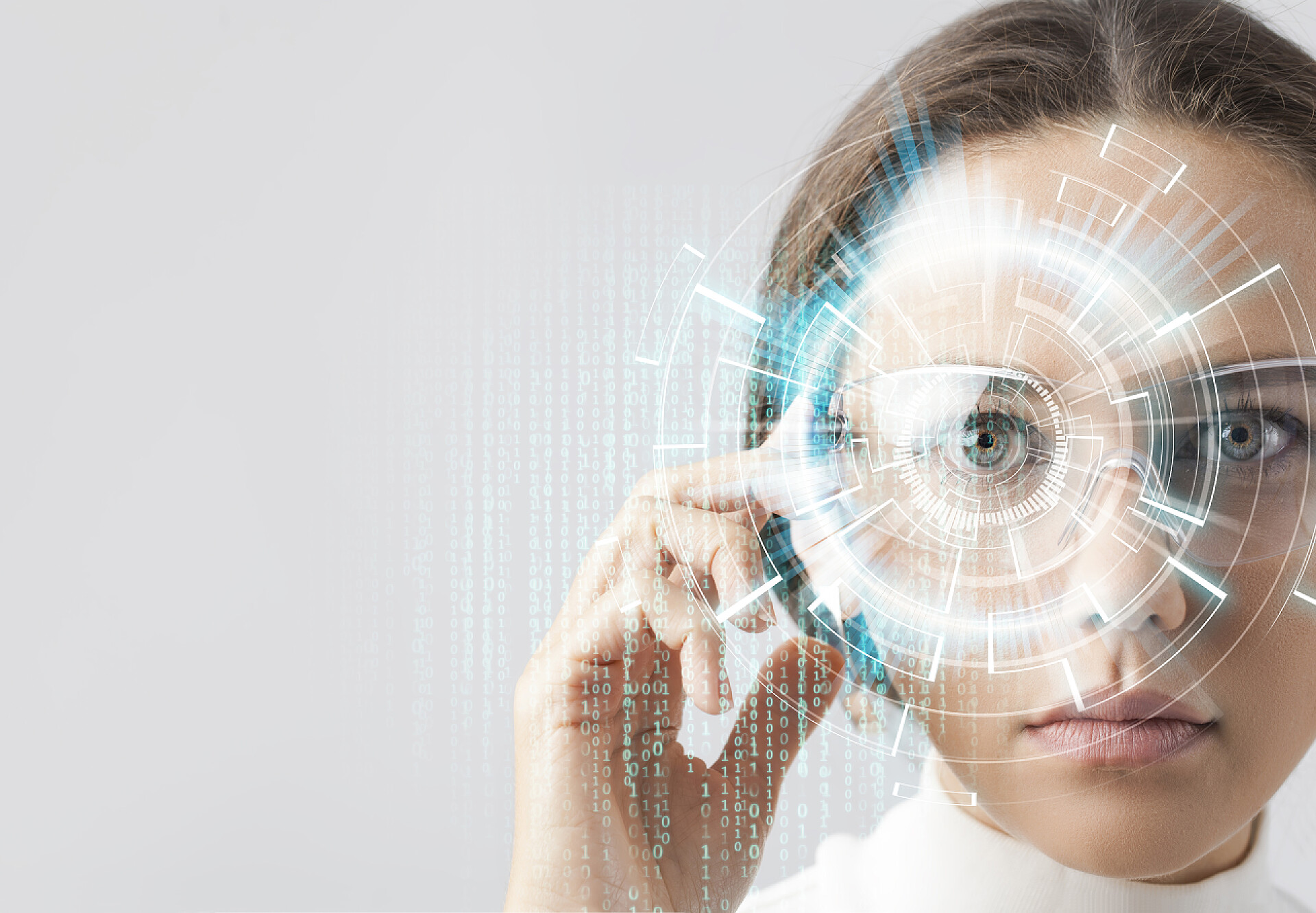 在虚拟图形下观看未来的女人生物识别技术