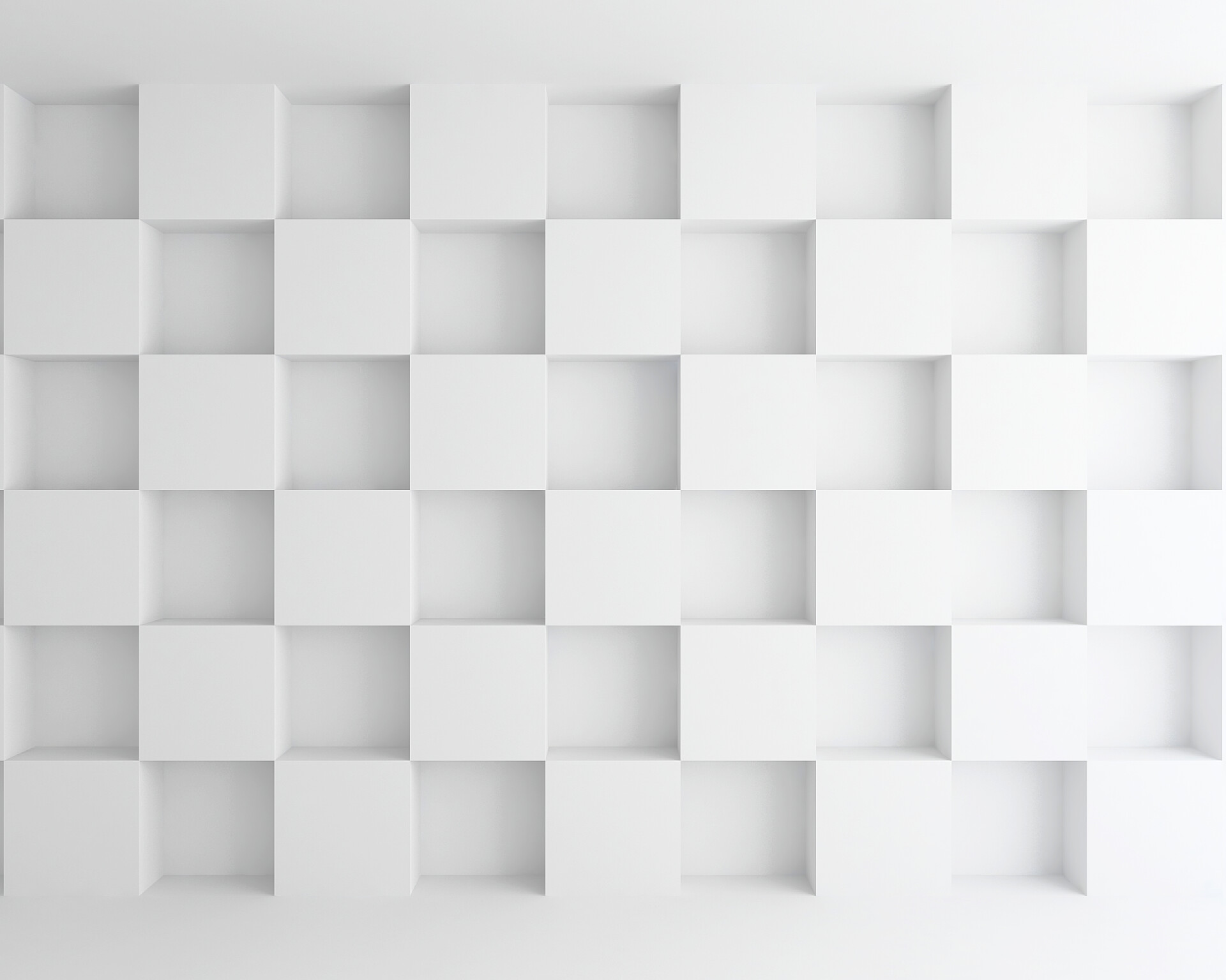 3d渲染白色立方内墙抽象背景