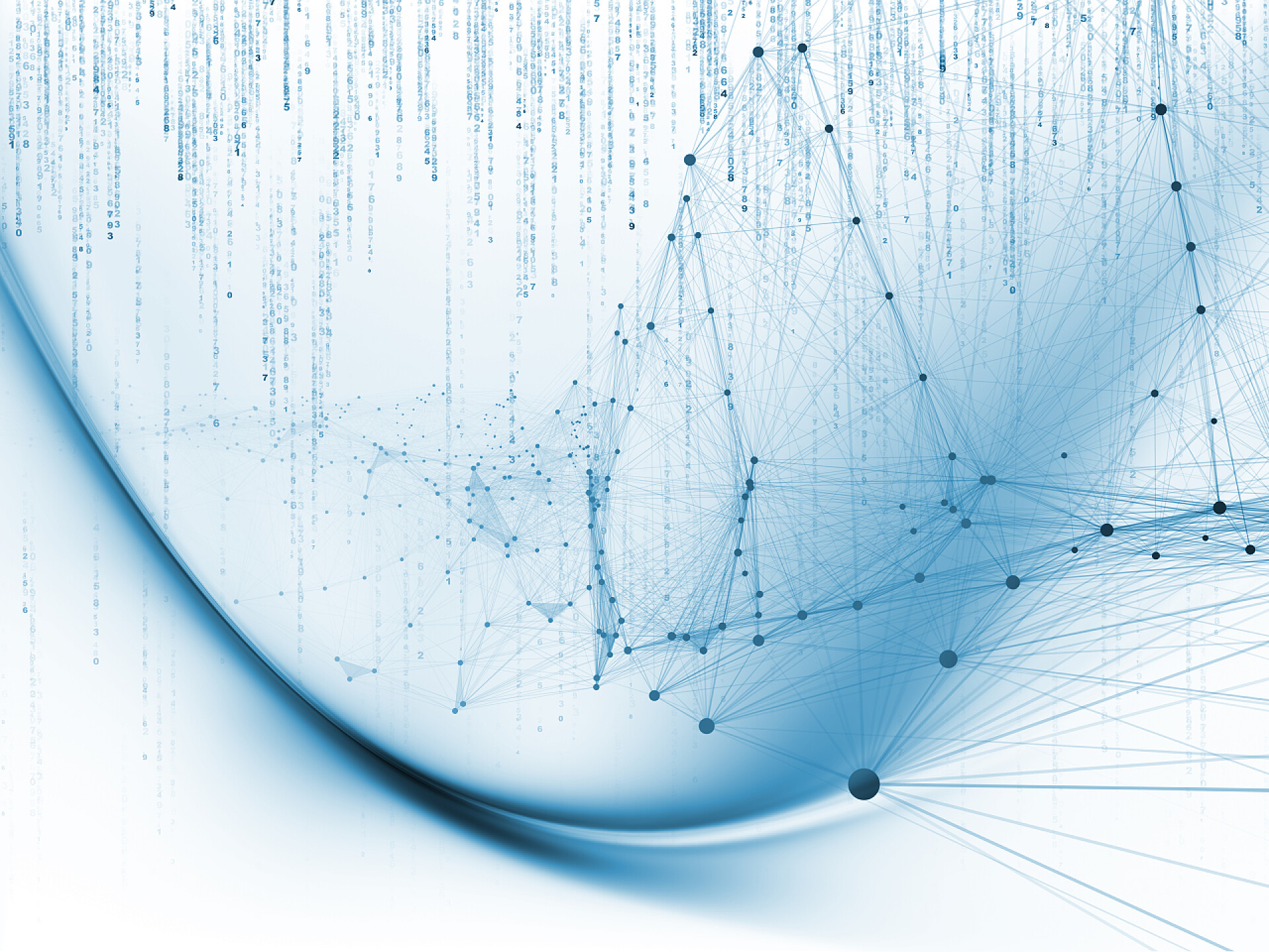 白底科技信息通讯蓝色线条球背景