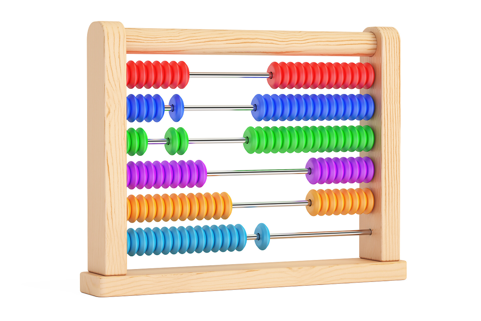 白底彩色儿童木头玩具算盘