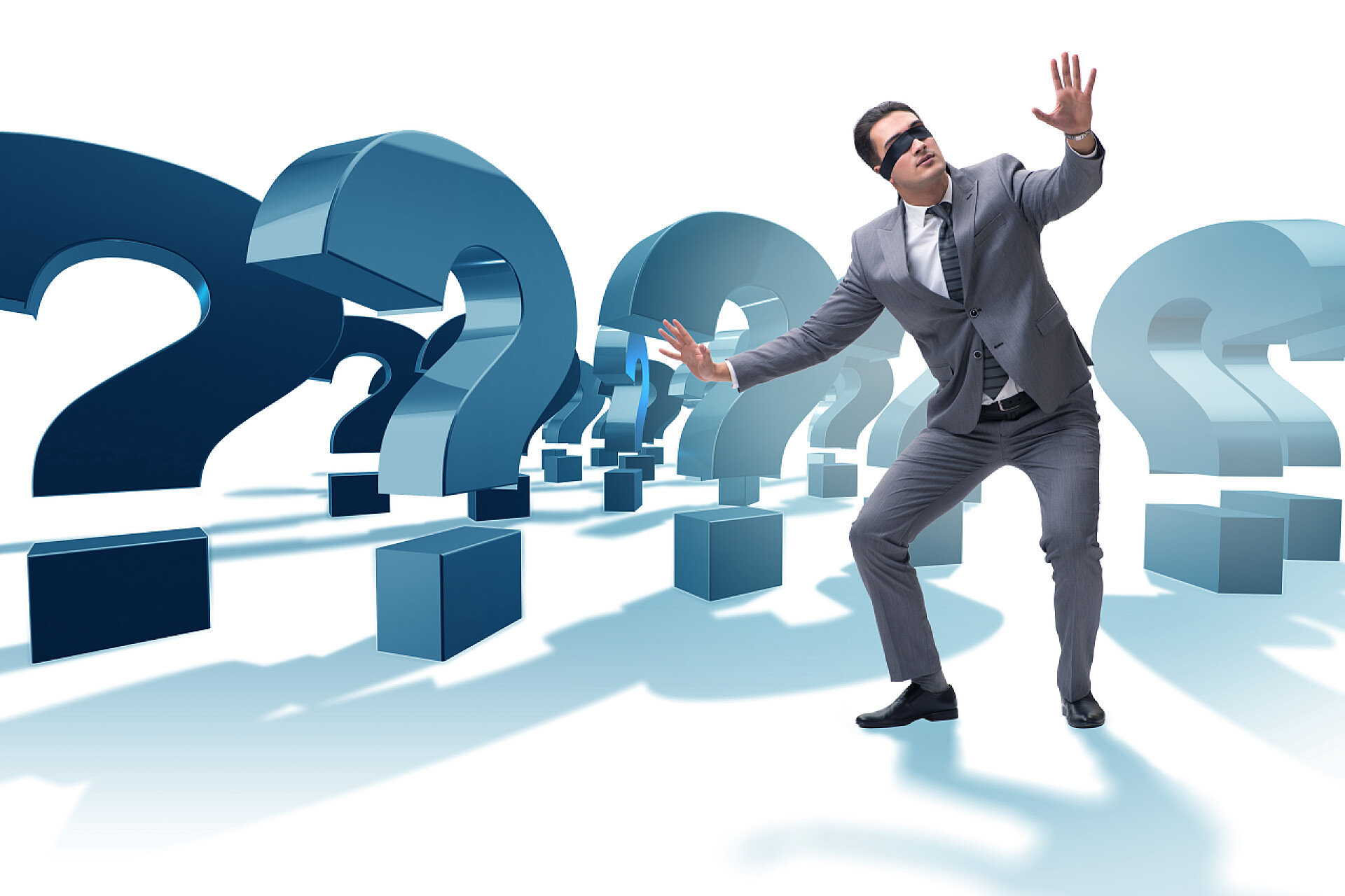 白底商务职场迷茫困惑疑惑寻找解决办法