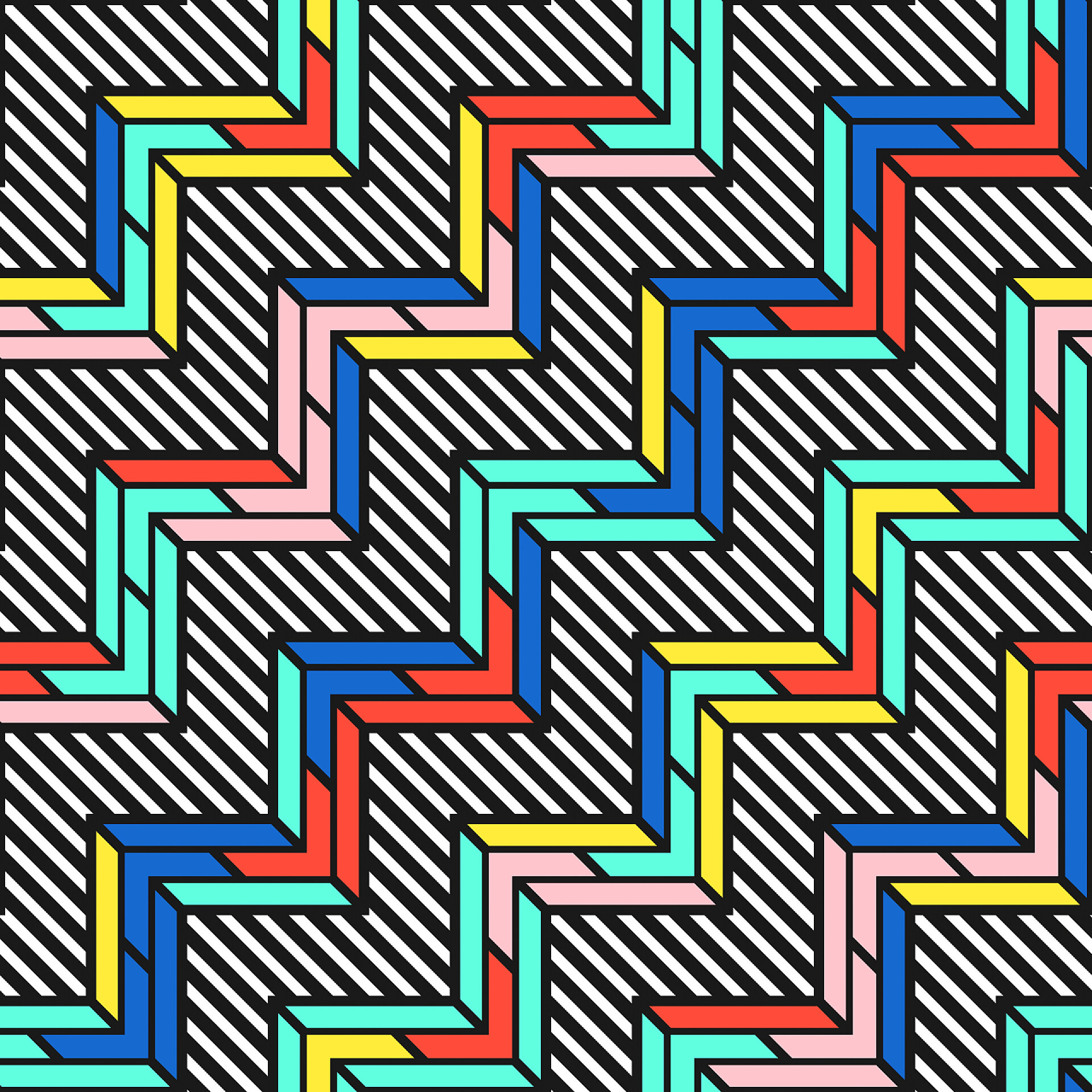 色彩艳丽的明快无缝图案背景