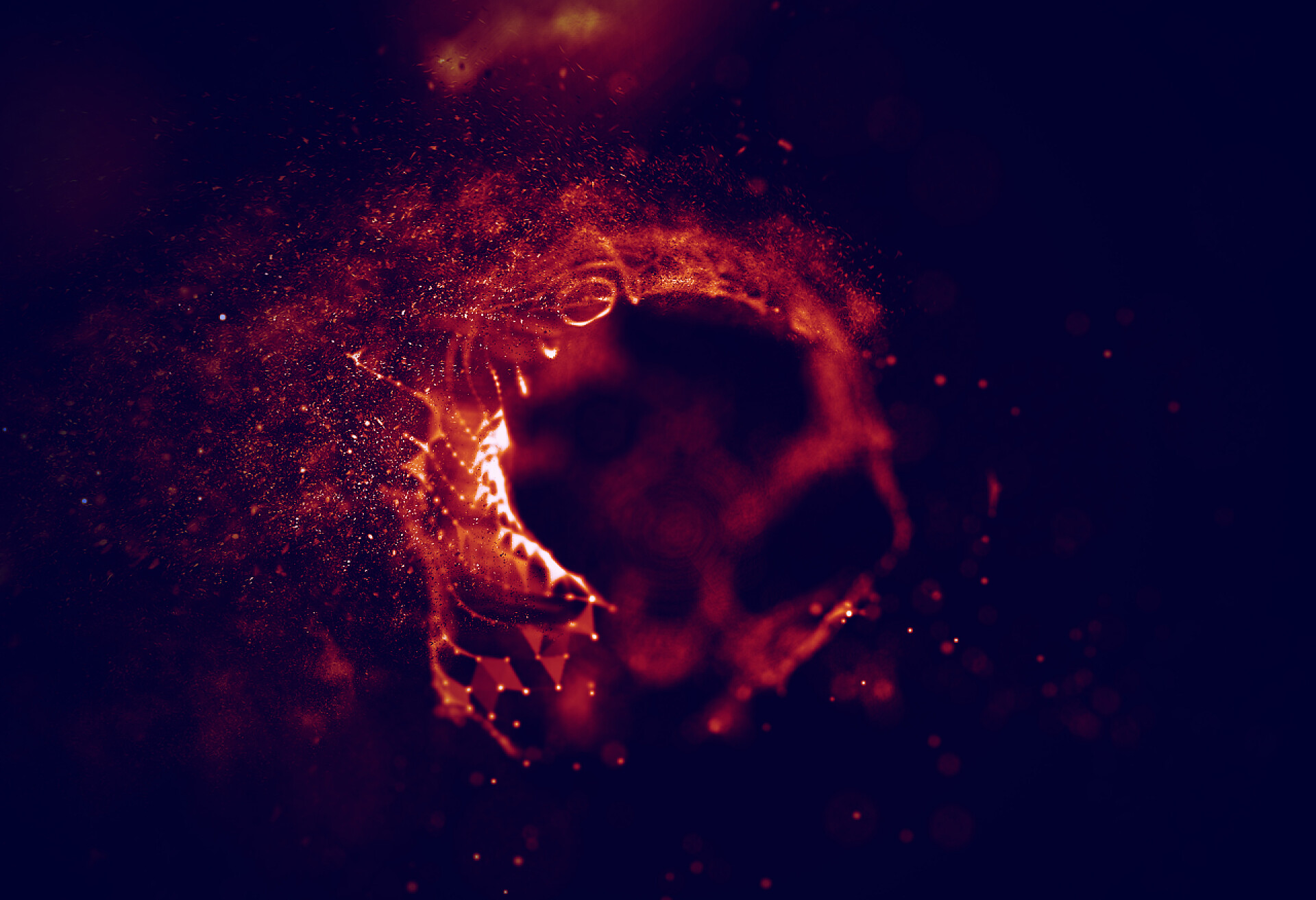 黑色背景上的红色火焰