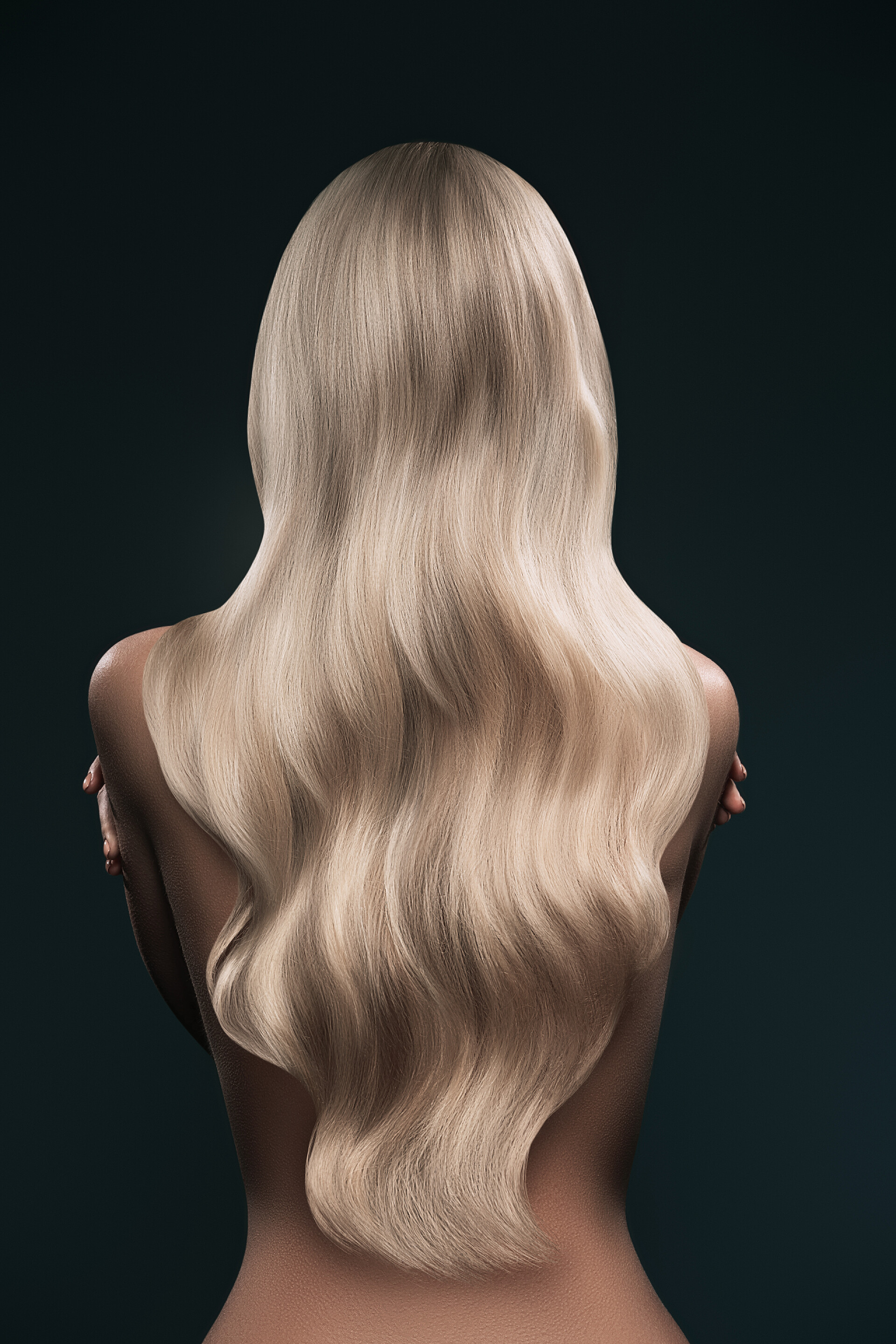 医疗美容女孩飘柔的秀发和光滑的皮肤