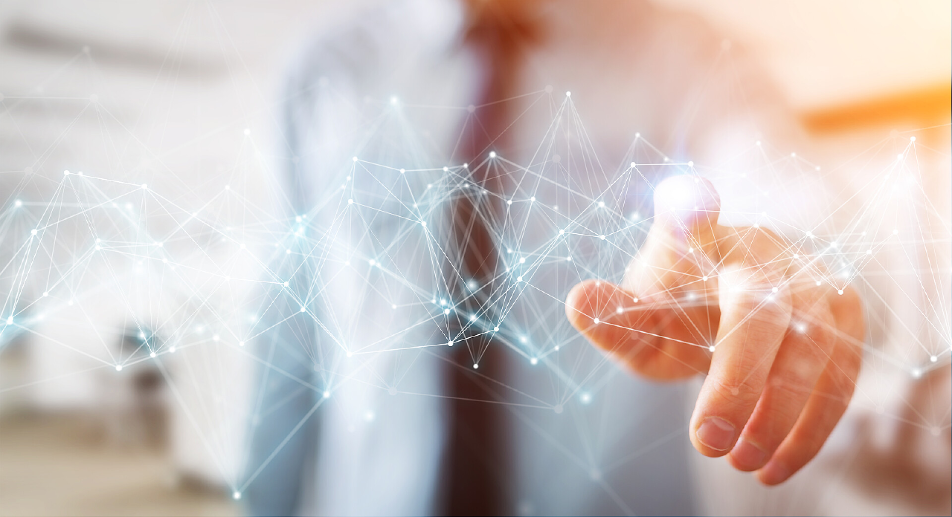 商务商人手指科技点线形状