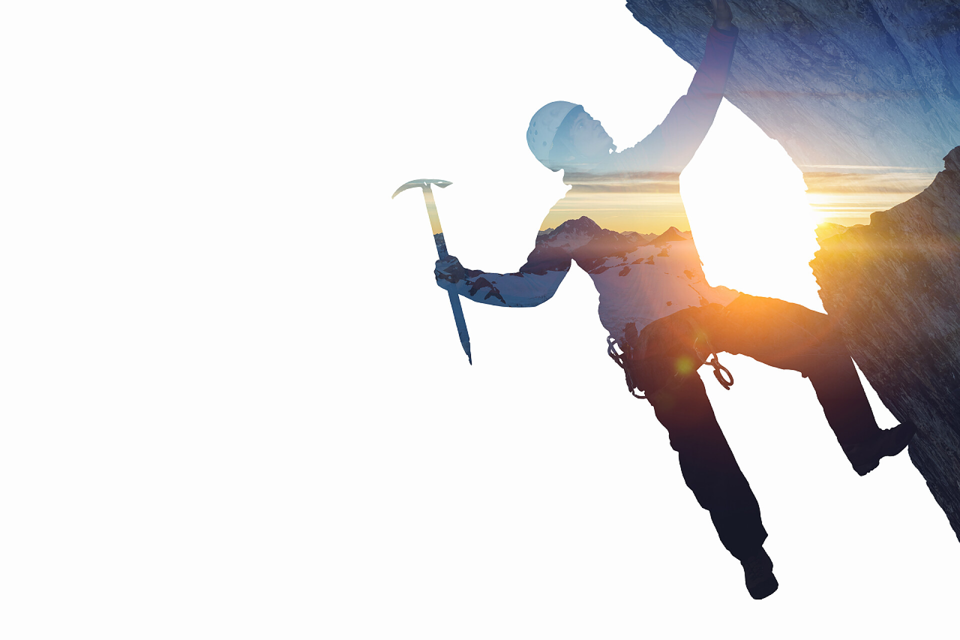 登山和山地景观融合的背景