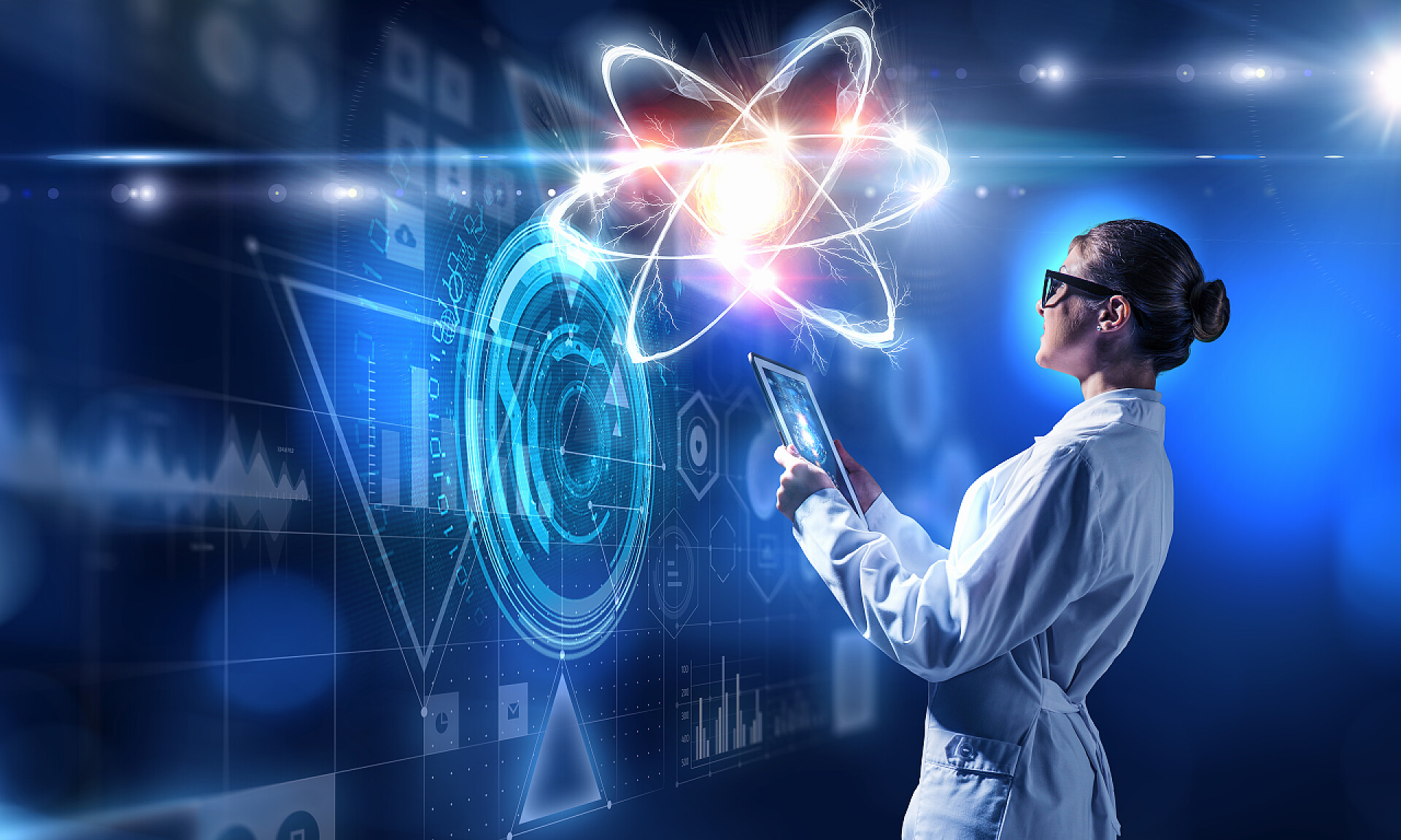 电子行业研究原子分子的女科学家