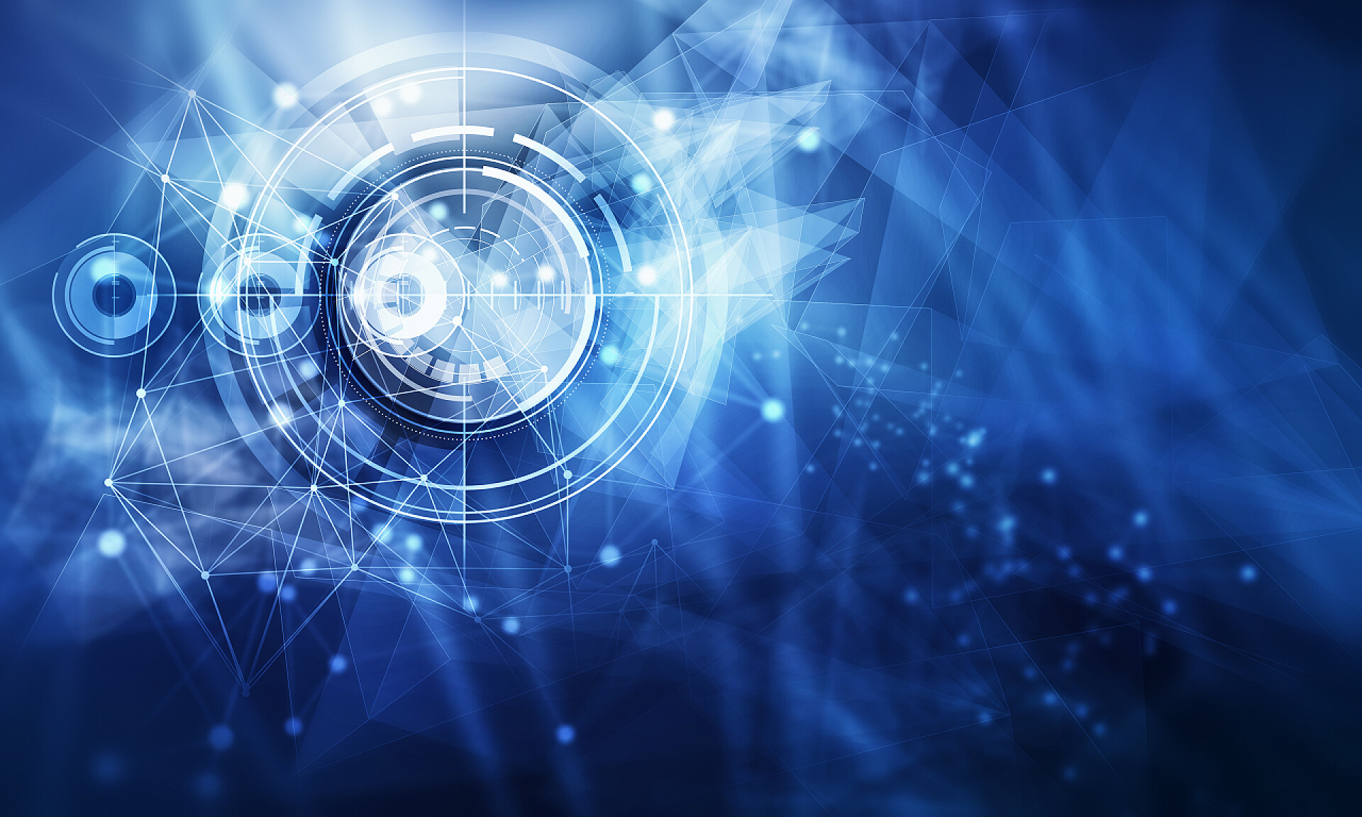 蓝色几何圆圈科技背景