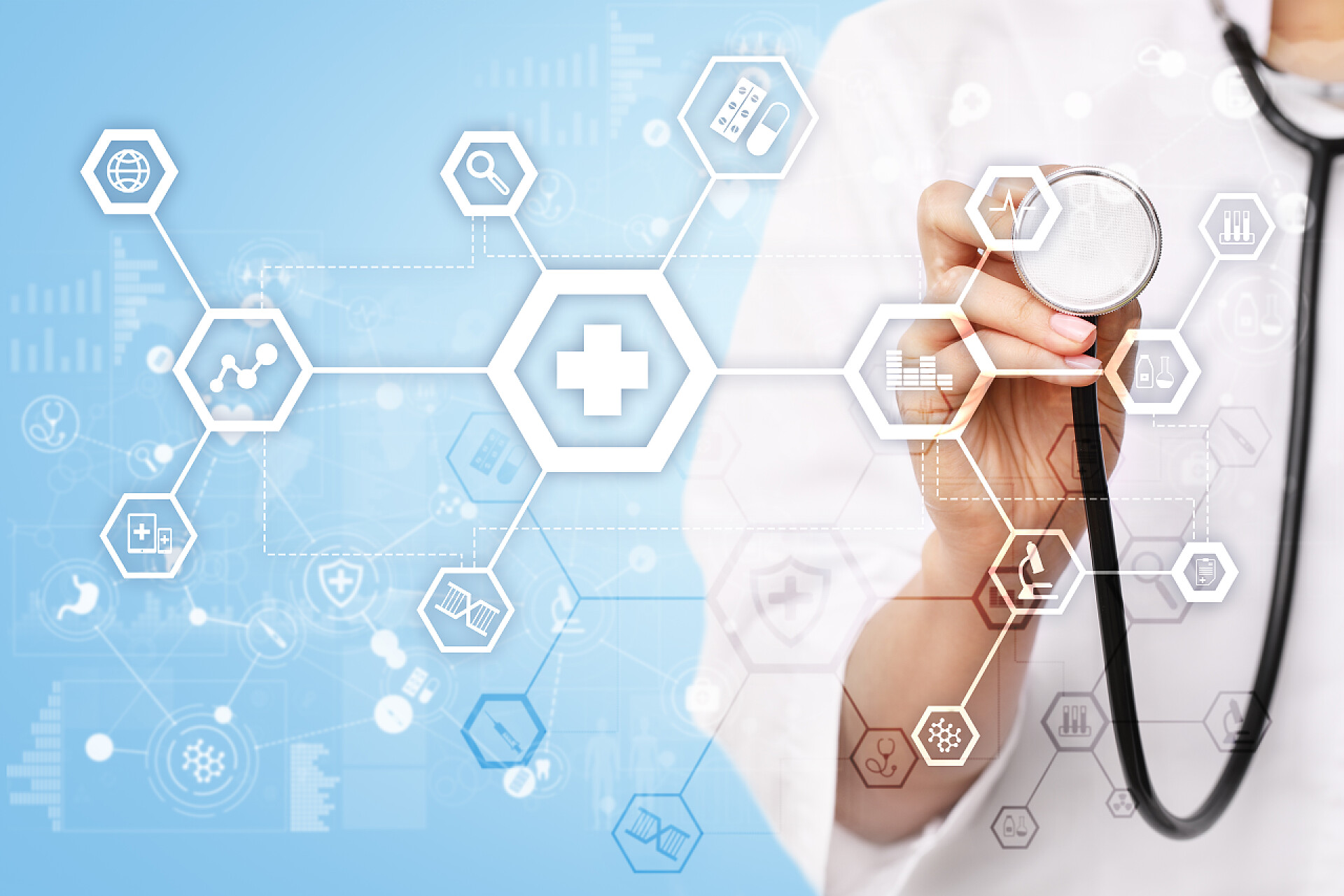 医疗虚拟屏幕上的医学概念