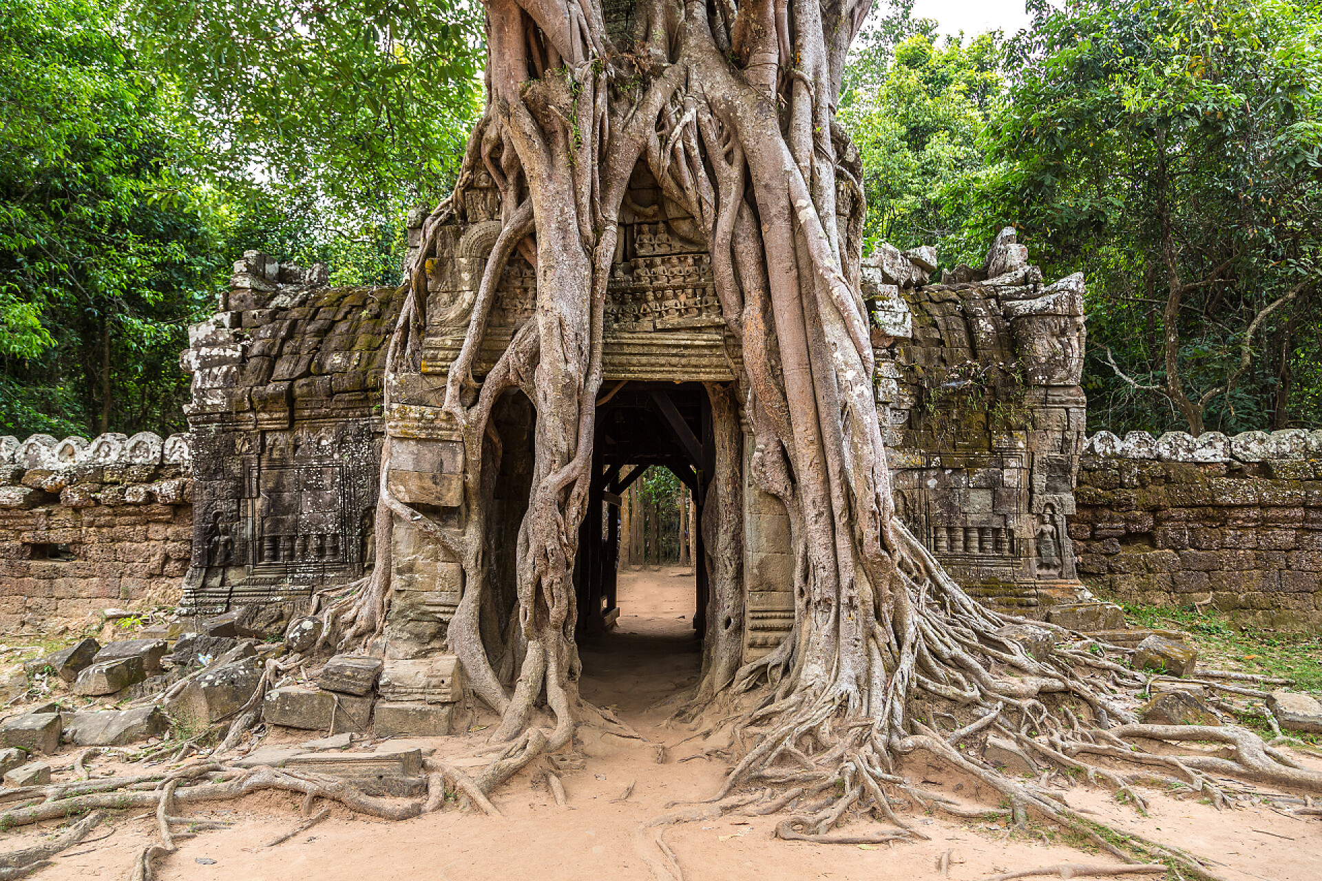 建筑柬埔寨暹粒复杂吴哥窟塔寺