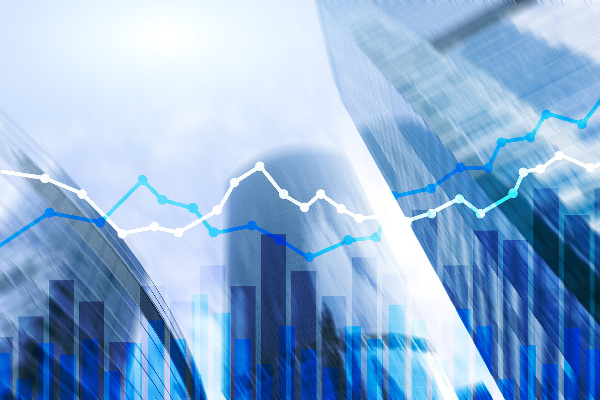 双重曝光财务曲线图