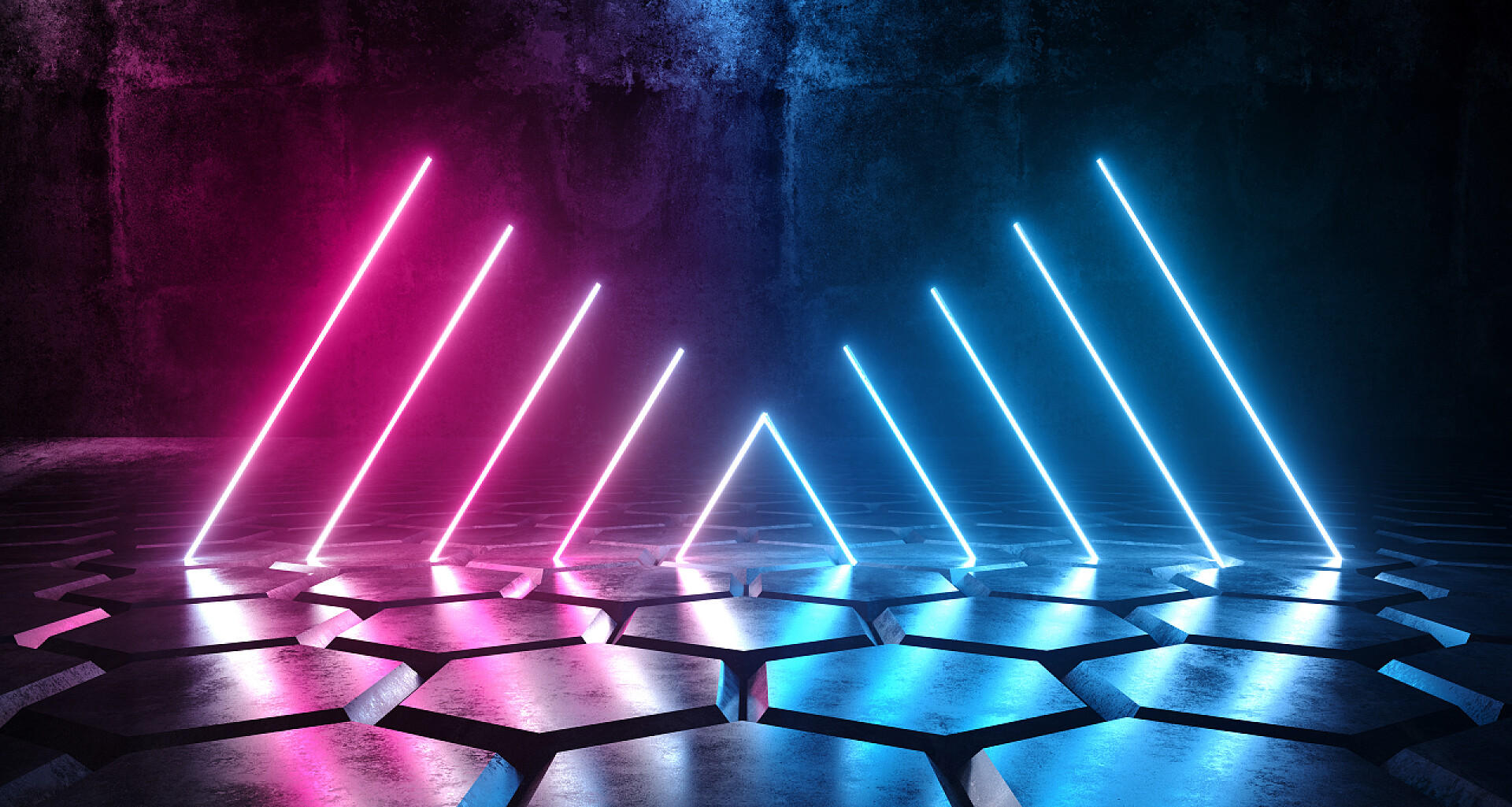 科技未来激光线条蜂窝展示