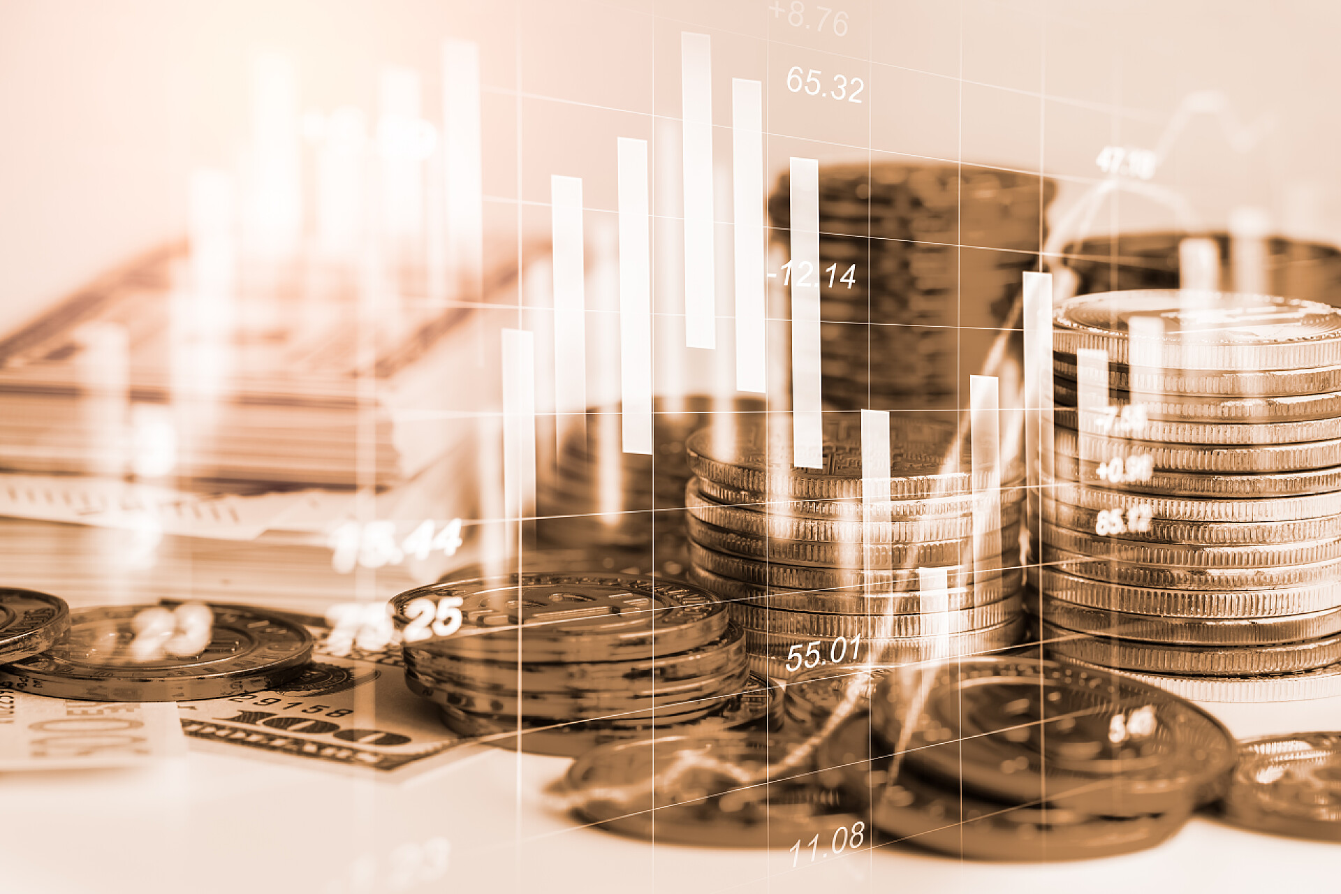 金融投资理念的股票市场或外汇交易图