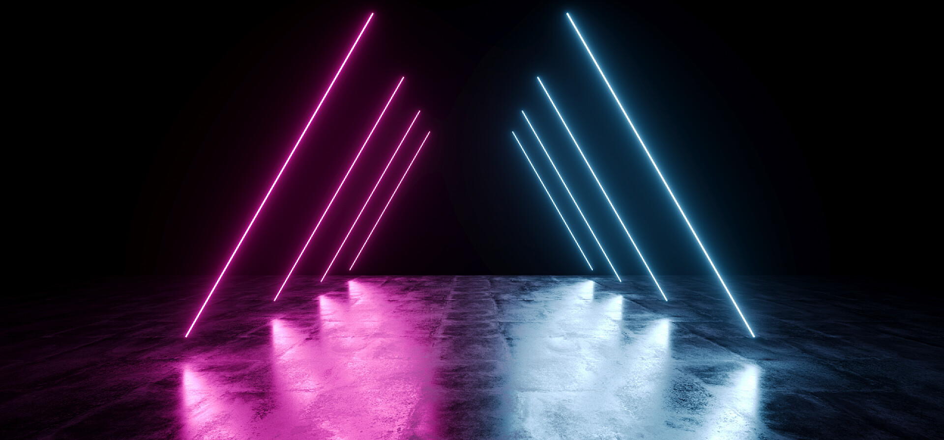 三角霓虹灯激光荧光虚拟现实长廊