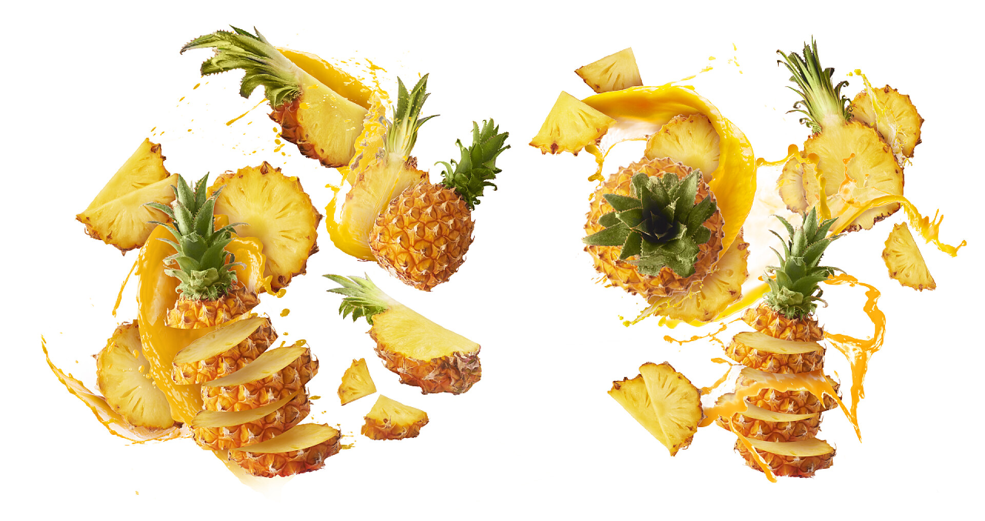 水果白色背景上的菠萝