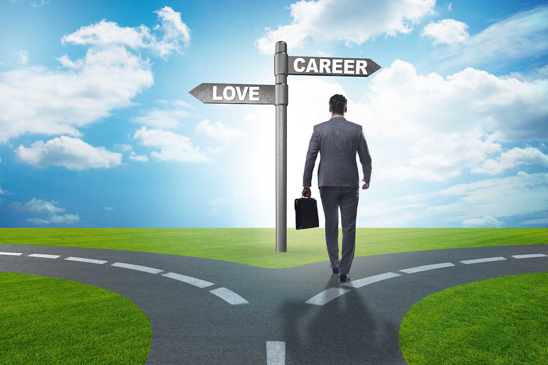商人在爱情和事业分叉路选择