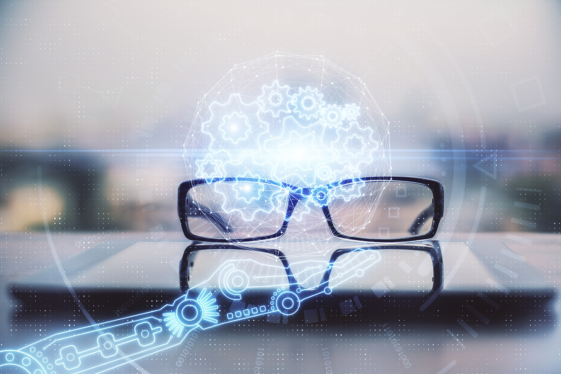 科技眼镜的数据技术全息图