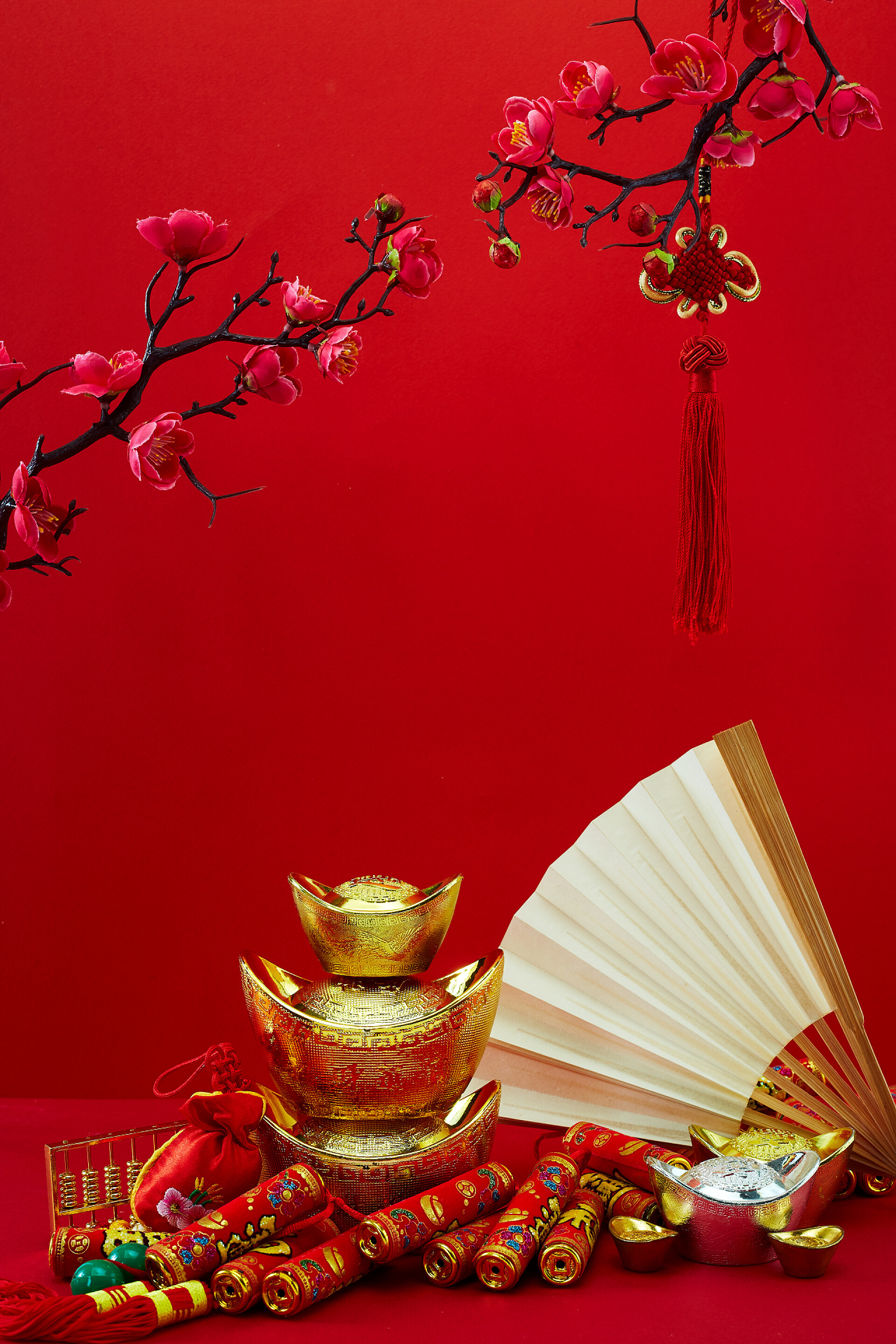 农历新年和农历新年中国结象征着财富和繁福