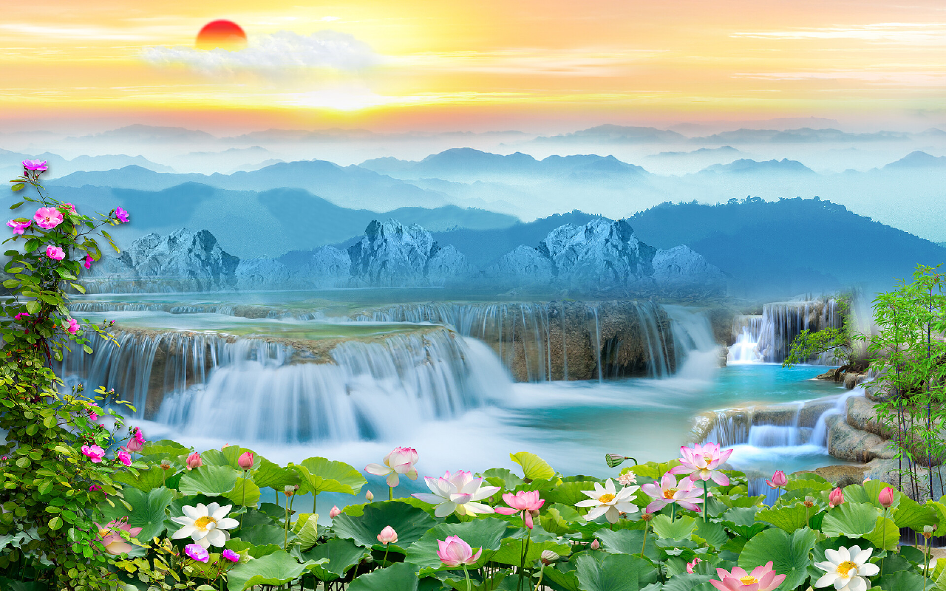 3D壁画多彩的风景