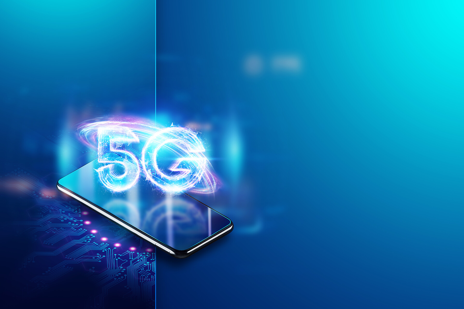 智能手机发光5G全息图