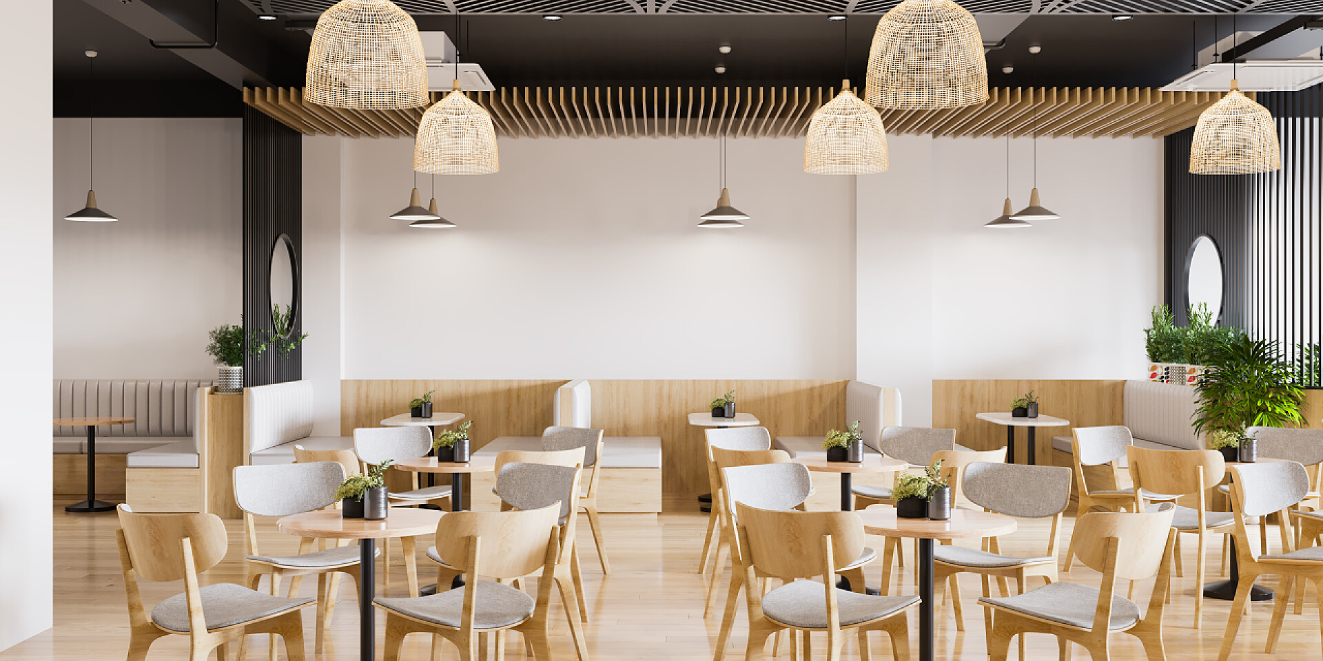 干净整洁的室内咖啡厅