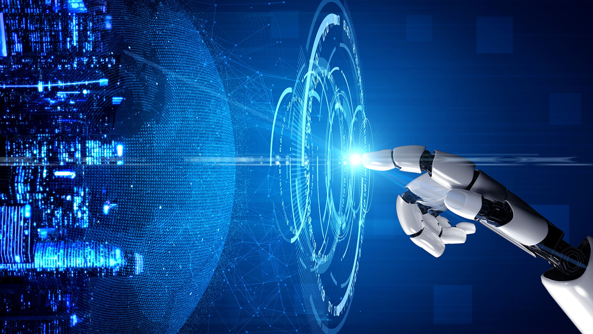 机器人触摸虚拟用户界面科技背景