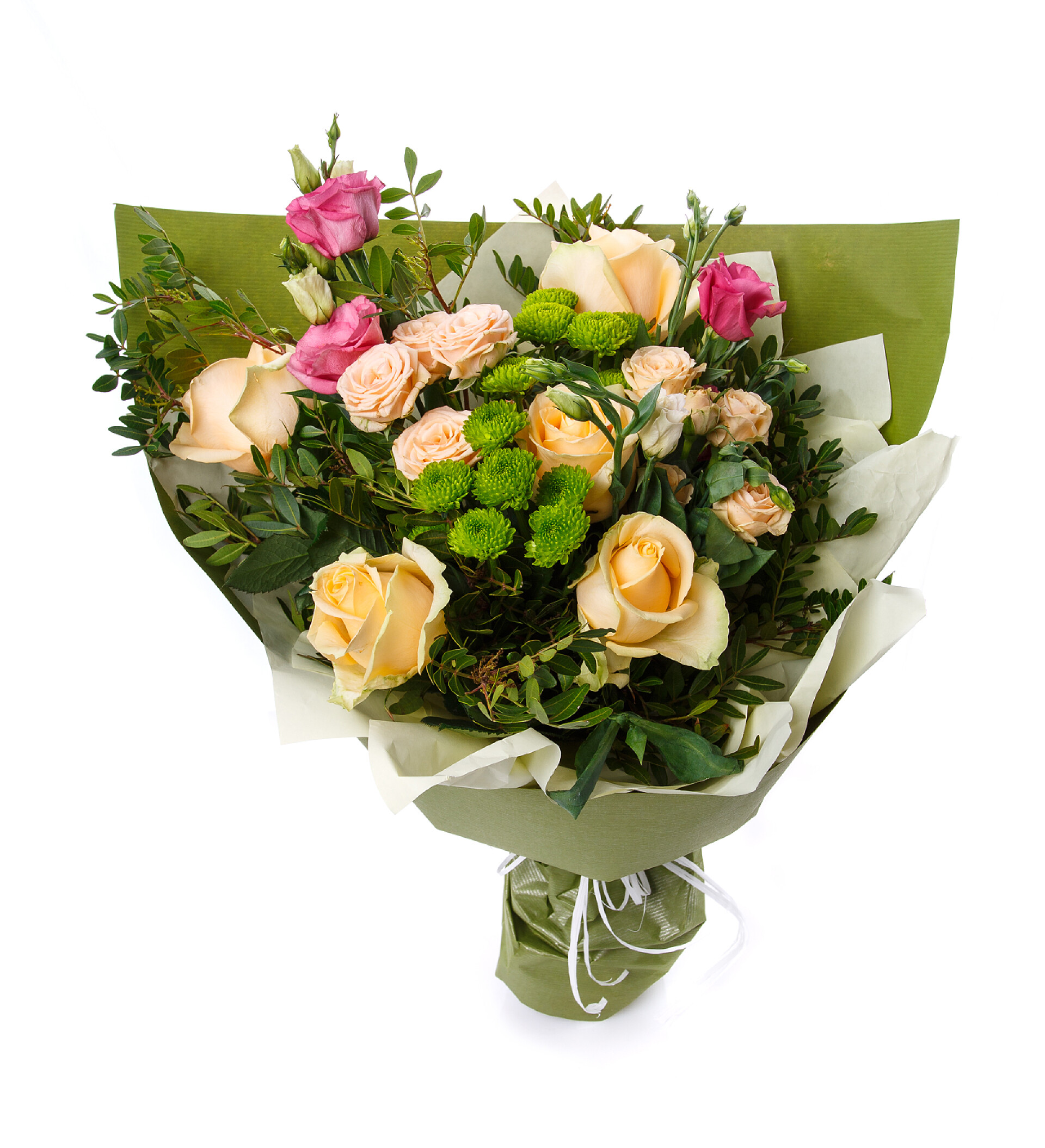 白色背景上的一束花朵花卉