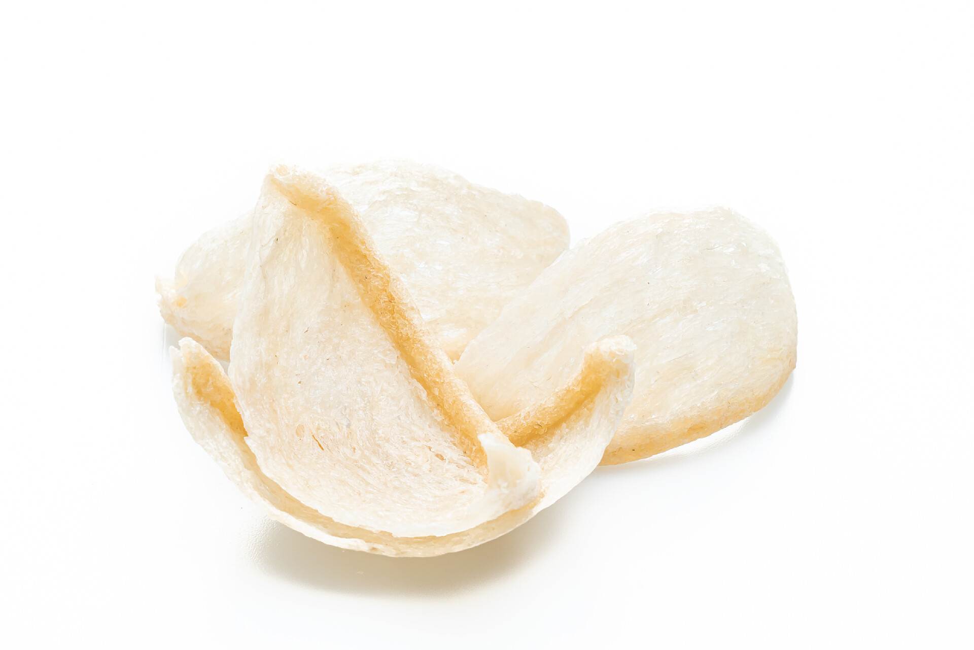 白色背景上新鲜的燕窝食材