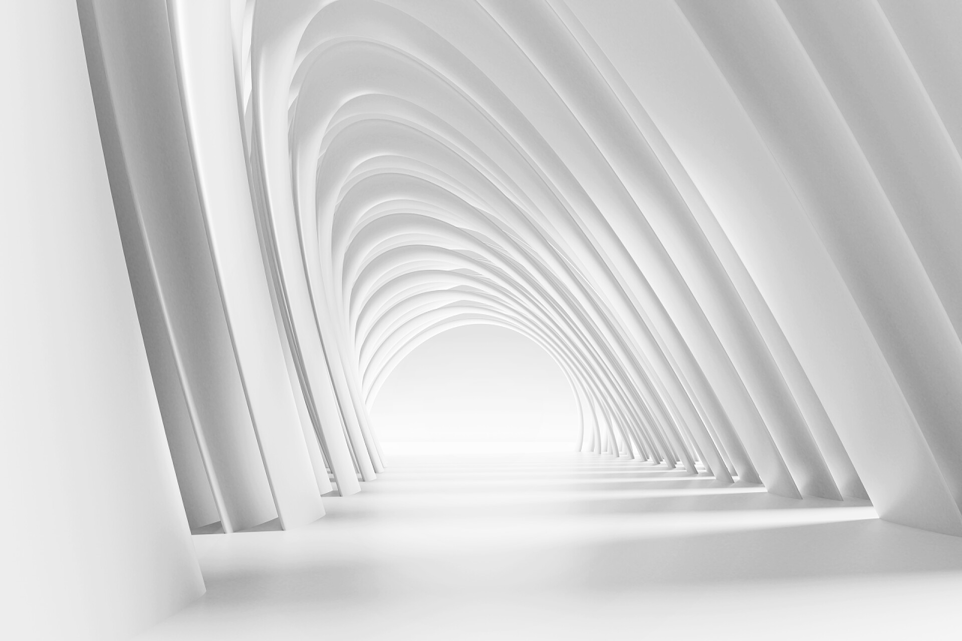 抽象的未来主义建筑设计的三维渲染