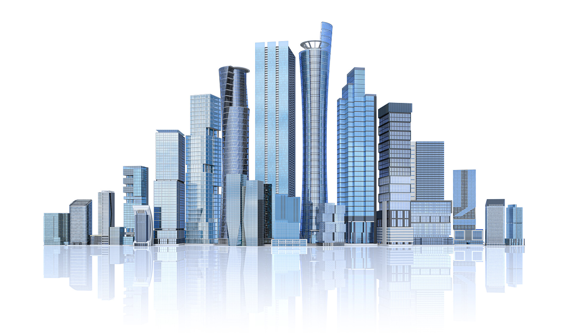 城市建筑高楼大厦城市平面立体模型抠图