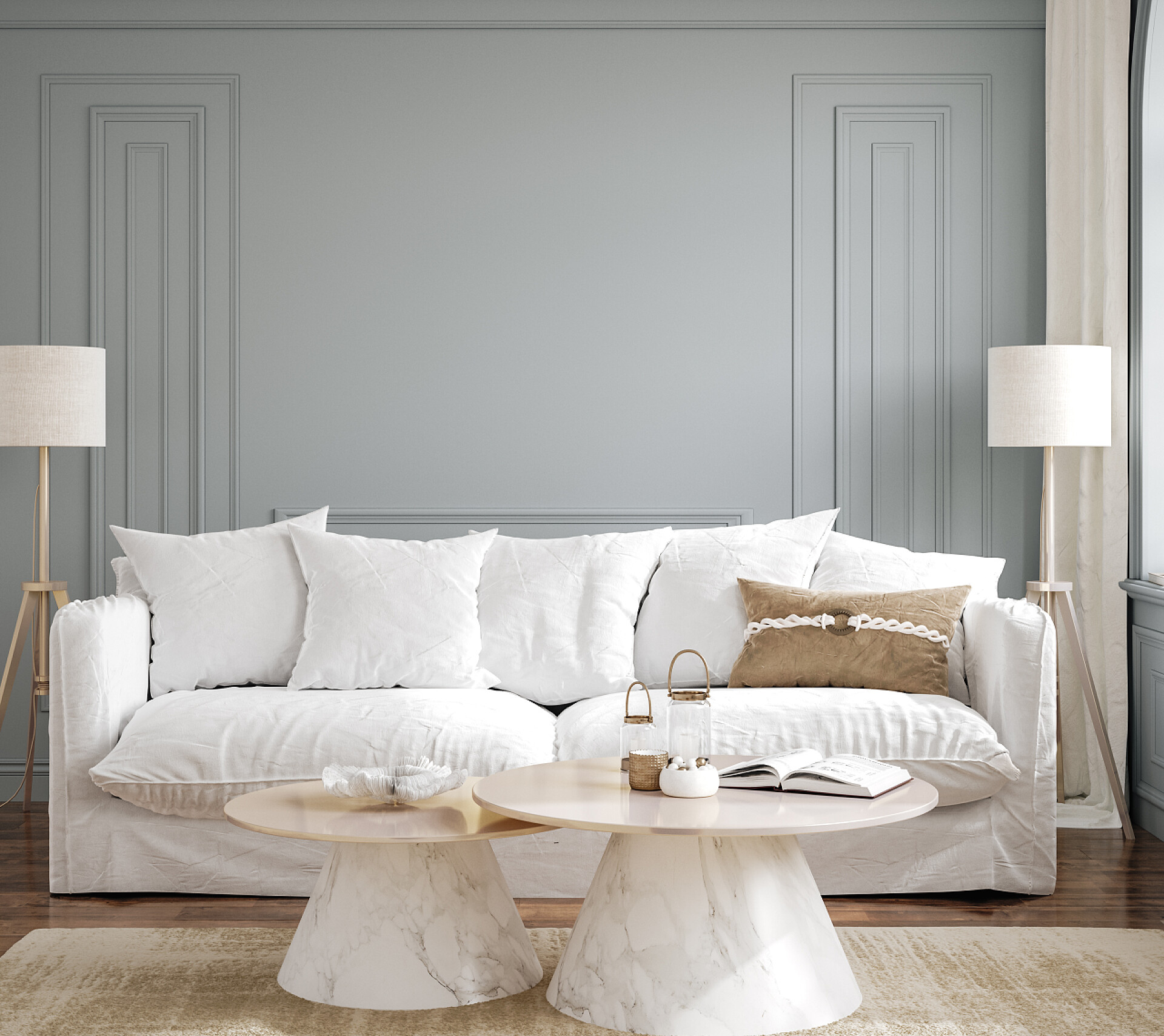 现代客厅室内背景图室内设计单色系装修风格