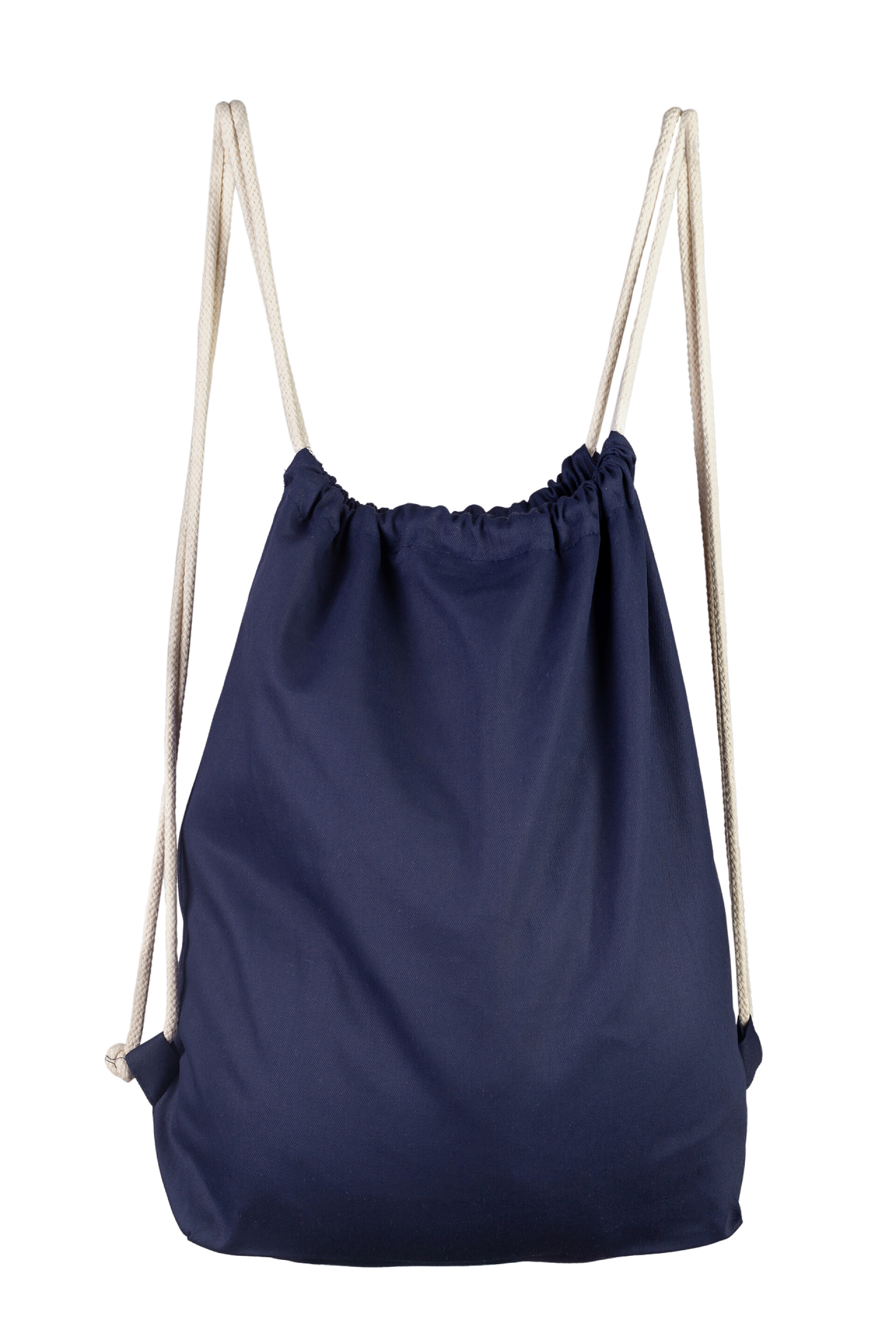 白色背景的老式蓝色双肩背包