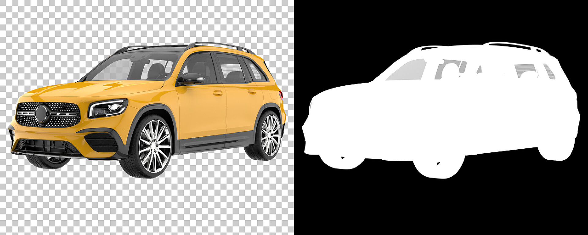 黄色私家车抠图