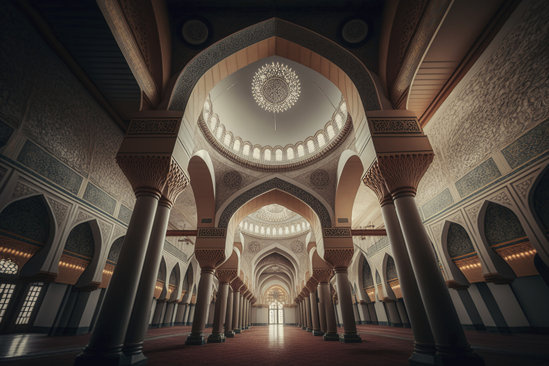 清真寺的内部特写