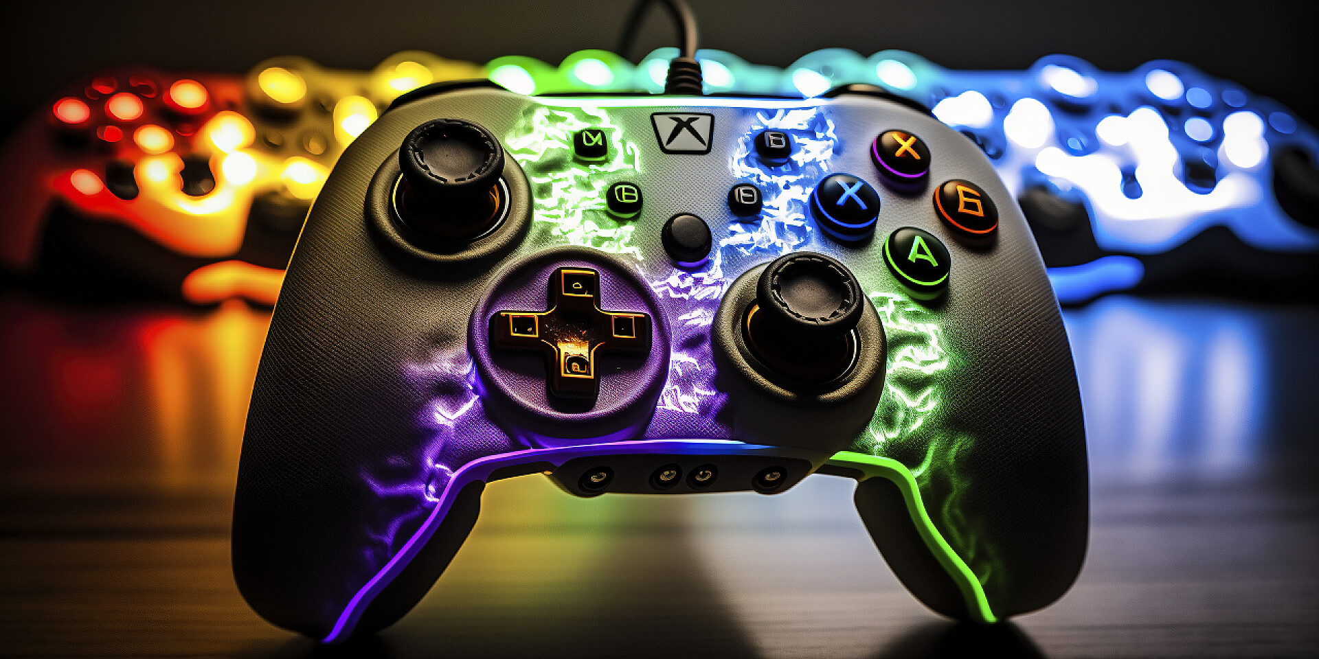 带有引导灯的游戏控制器游戏手柄游戏机