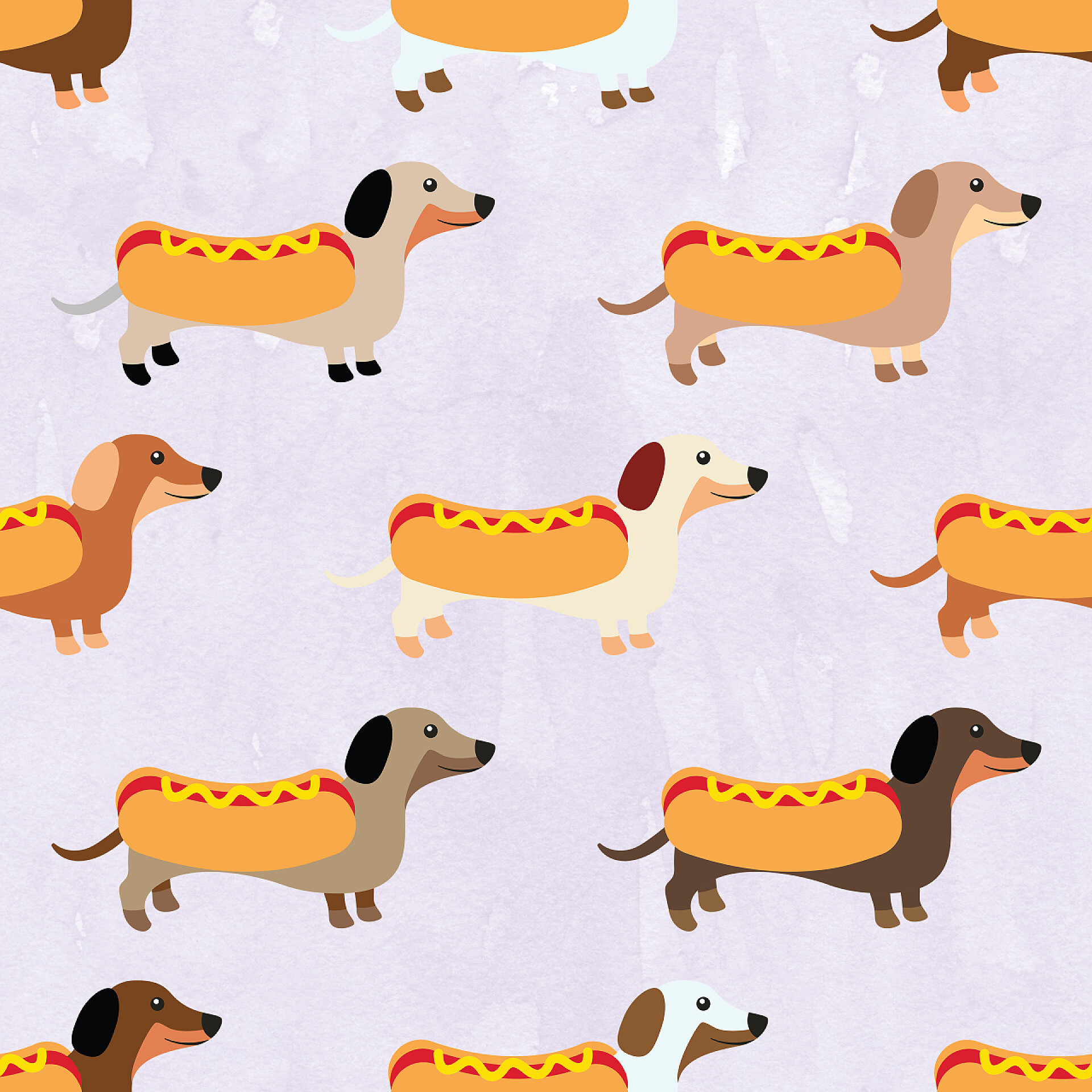 香肠狗的插画设计图案