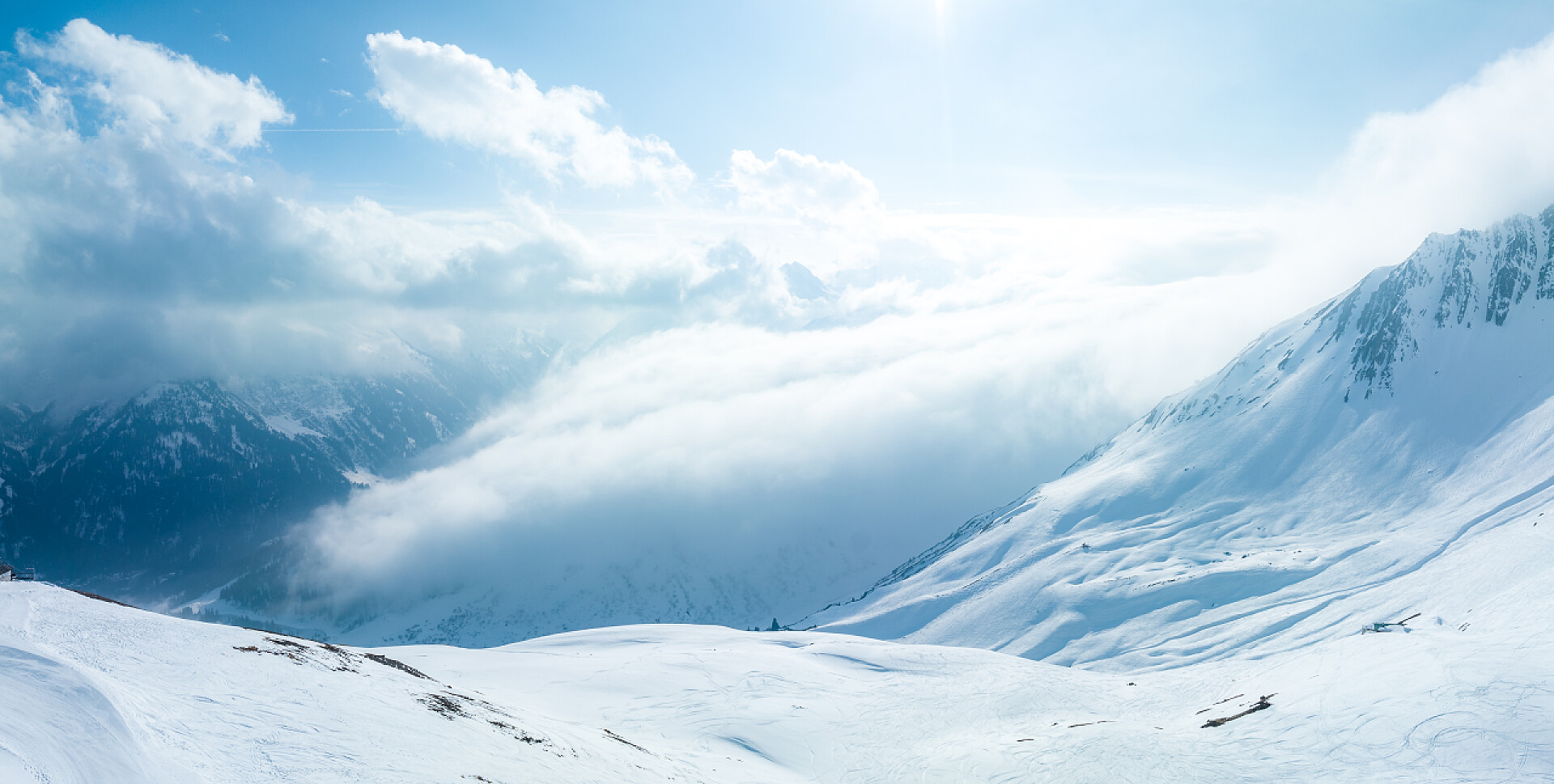 自然风光风景圣安东阿尔伯格滑雪胜地的美景