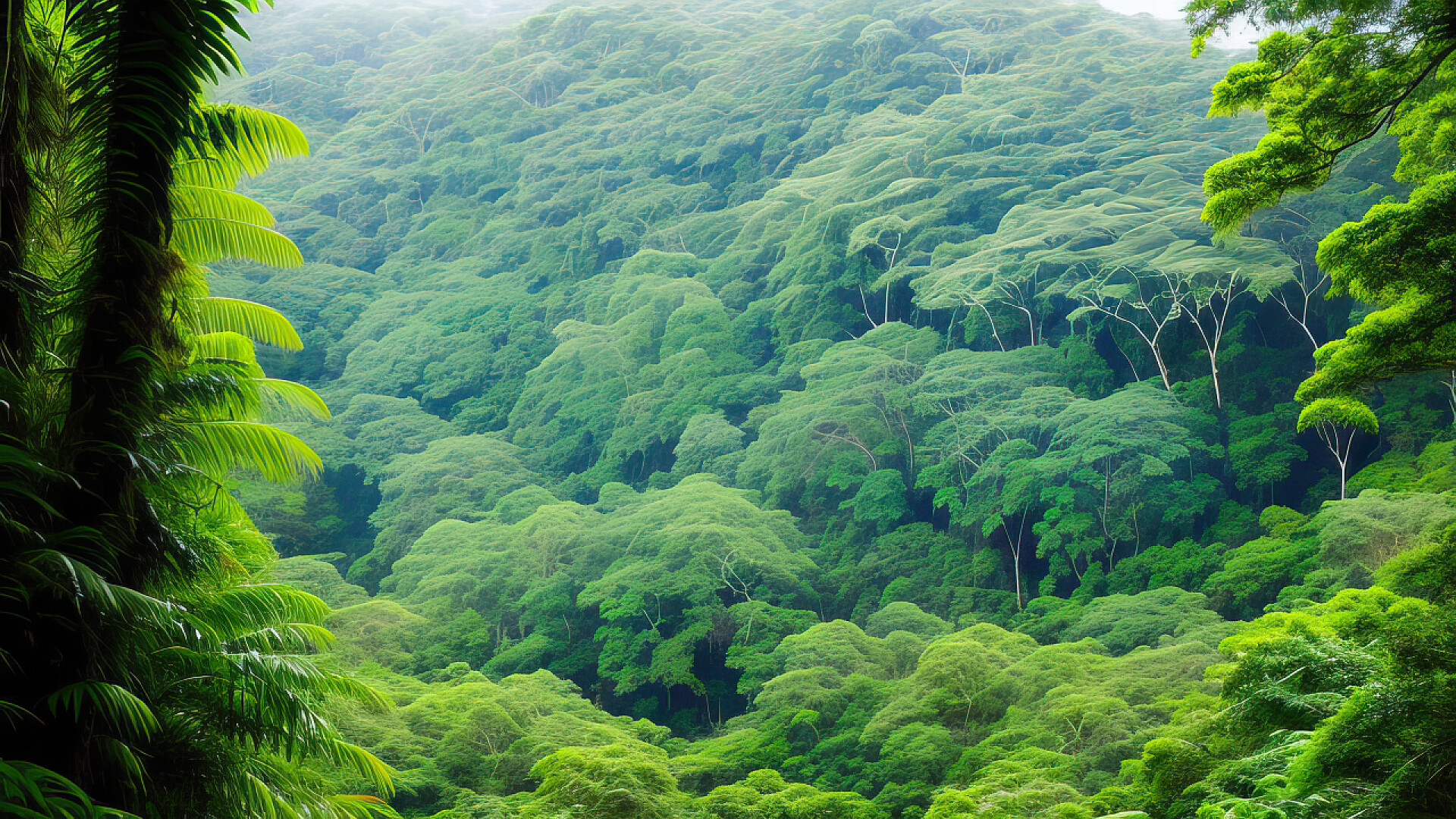 雨后的热带森林自然风光热带雨林