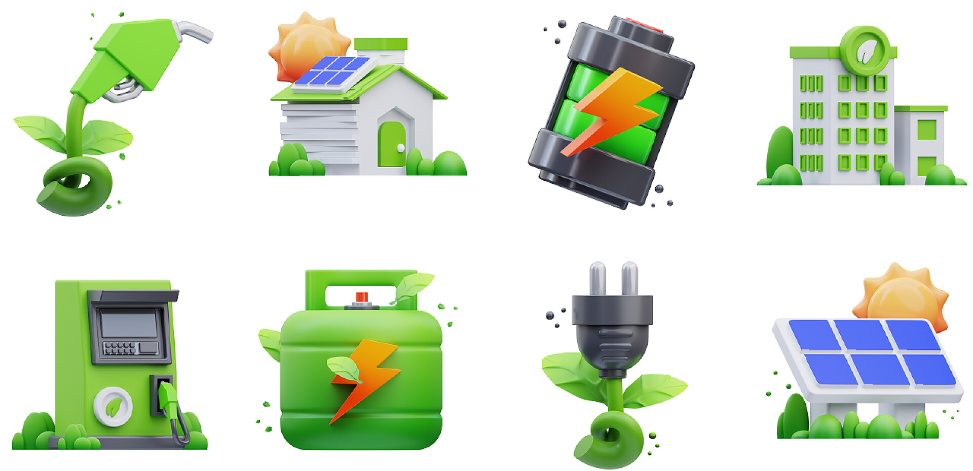 3D生态图标环保