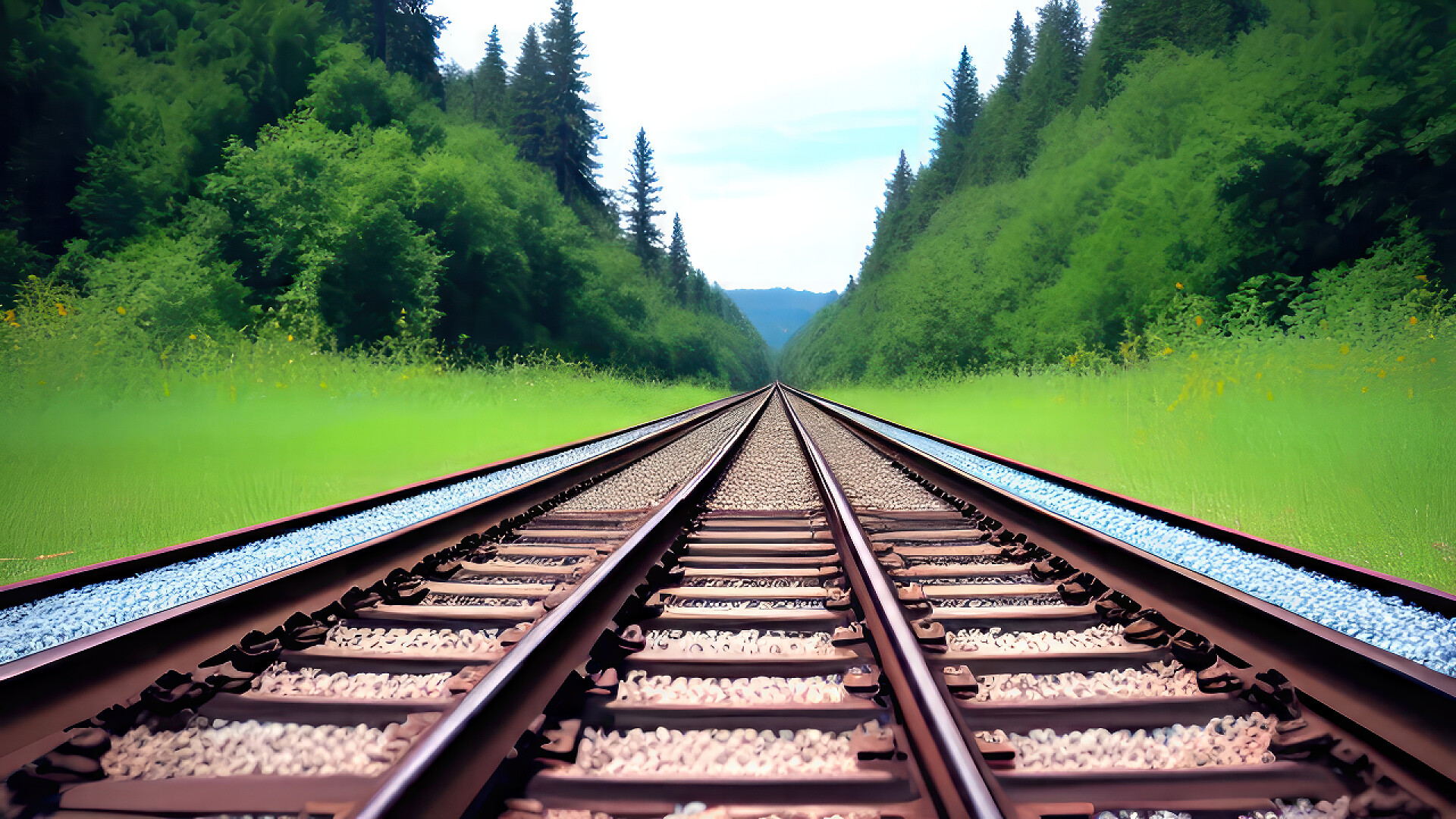 自然风光铁轨上的铁轨.铁路线