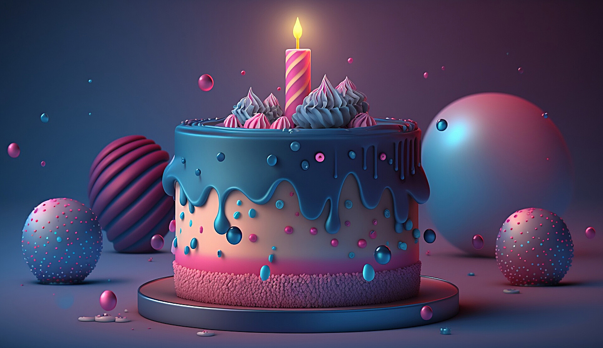 商务动漫蛋糕过生日生日惊喜