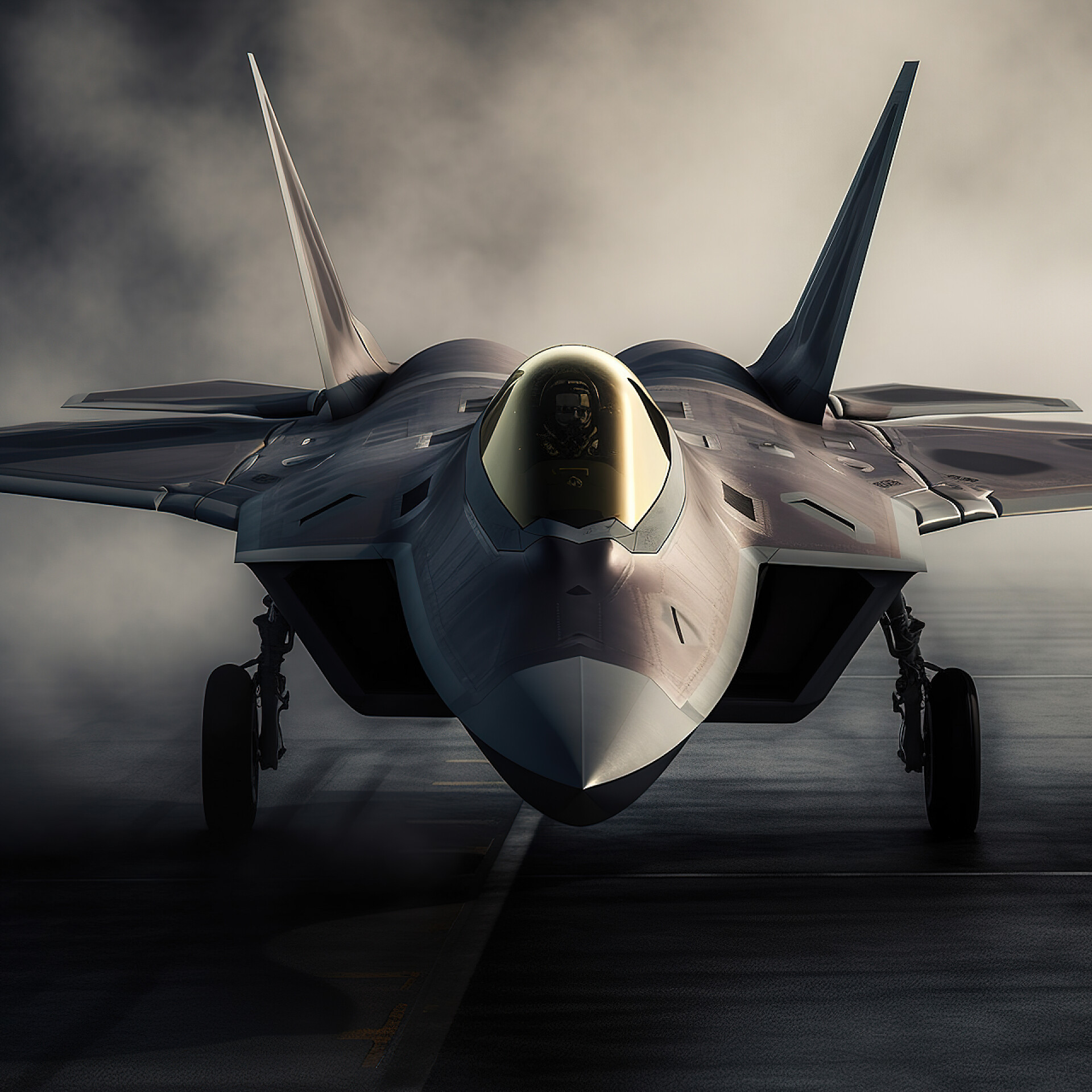 跑道上的战斗机