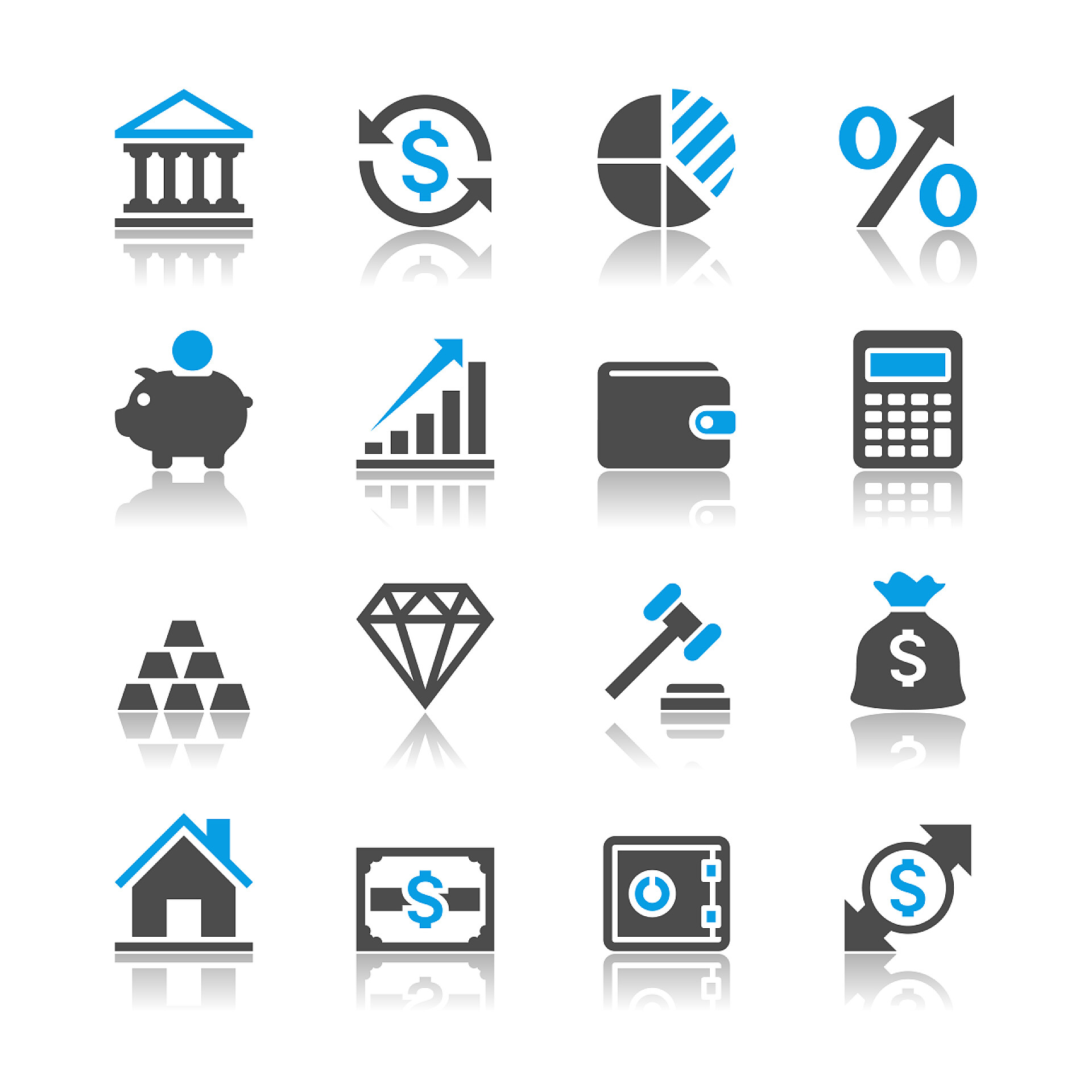 白色背景上金融简单的矢量图标