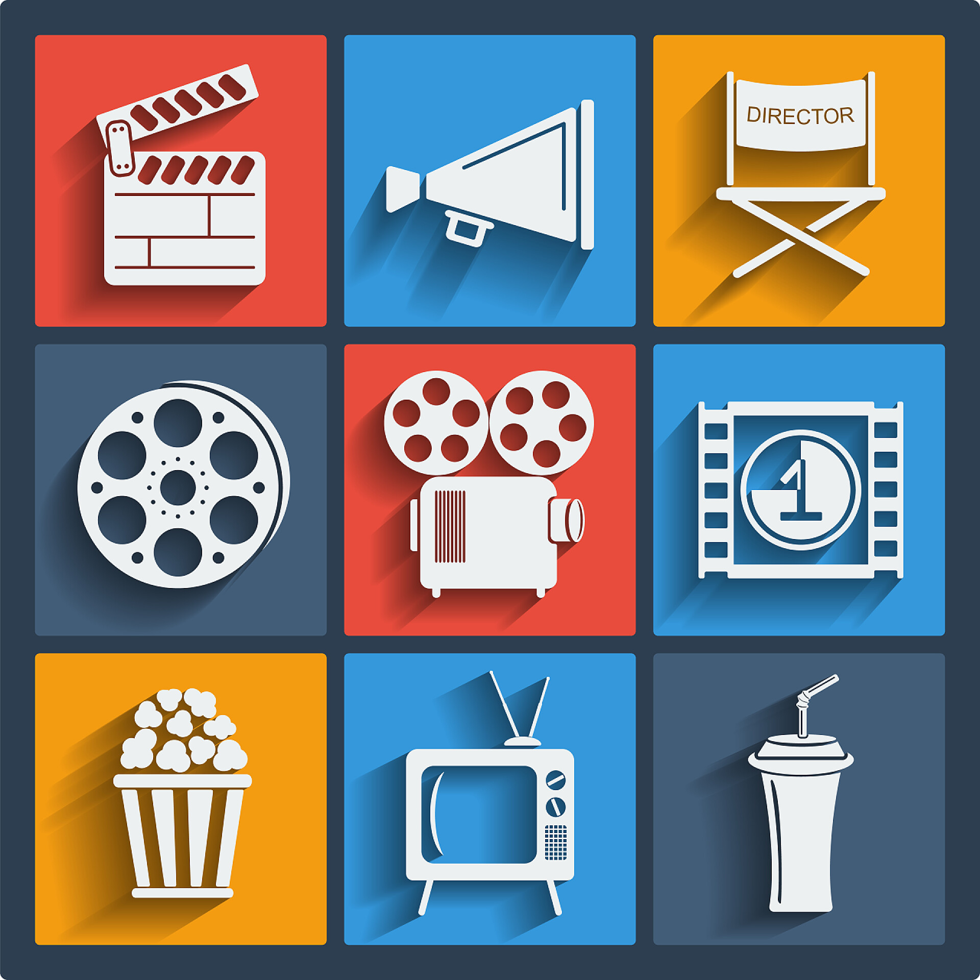 电影院矢量移动图标